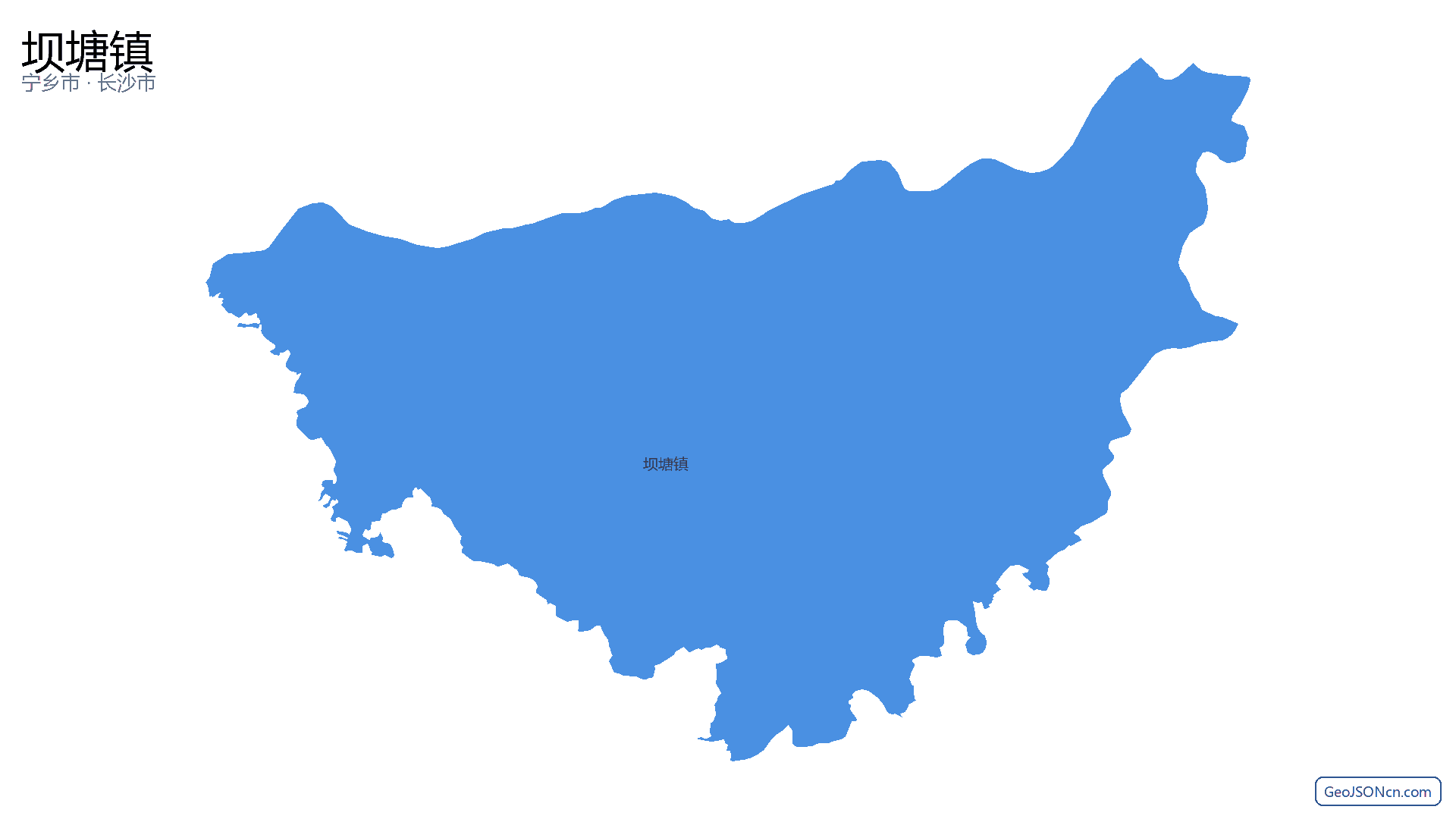 坝塘镇行政区划边界地图（宁乡市·长沙市）,提供GeoJSON、SHP矢量边界数据下载及高清地图大图(PNG/JPG) - GeoJSONcn.com
