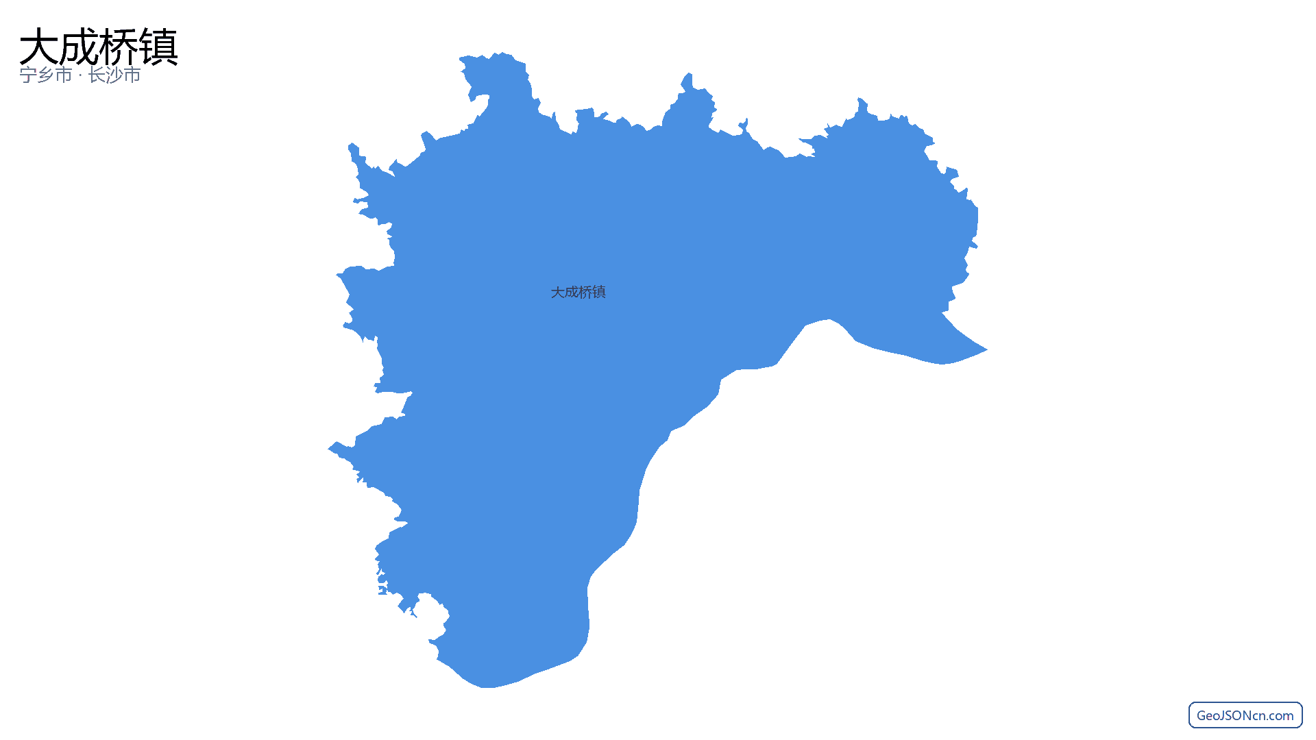 大成桥镇行政区划边界地图（宁乡市·长沙市）,提供GeoJSON、SHP矢量边界数据下载及高清地图大图(PNG/JPG) - GeoJSONcn.com