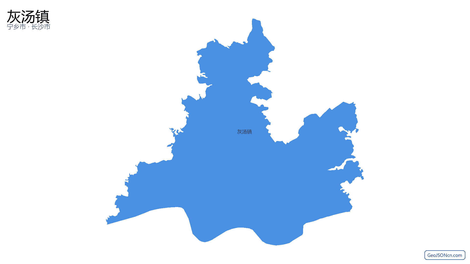 灰汤镇行政区划边界地图（宁乡市·长沙市）,提供GeoJSON、SHP矢量边界数据下载及高清地图大图(PNG/JPG) - GeoJSONcn.com