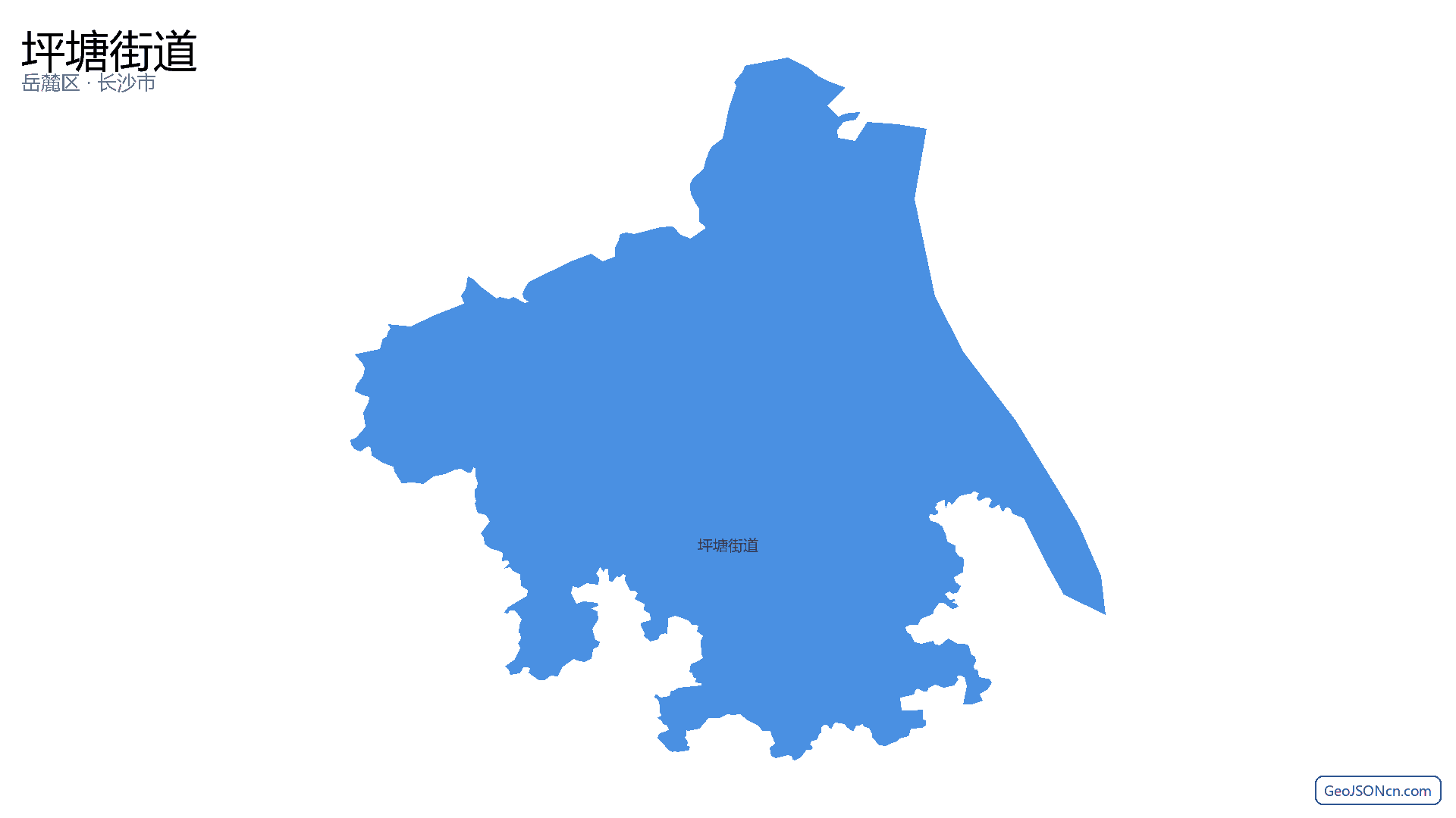坪塘街道行政区划边界地图（岳麓区·长沙市）,提供GeoJSON、SHP矢量边界数据下载及高清地图大图(PNG/JPG) - GeoJSONcn.com