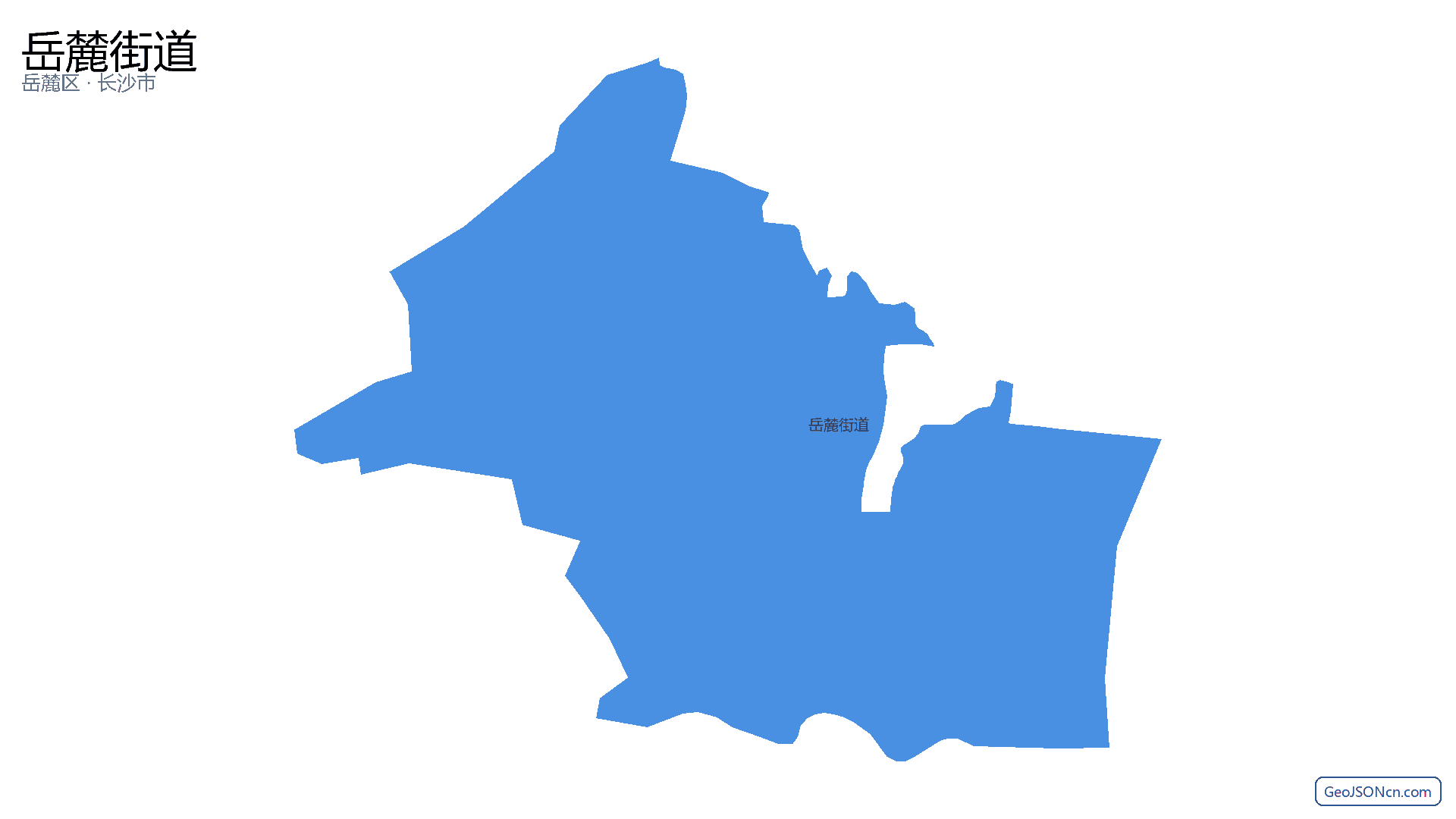 岳麓街道行政区划边界地图(岳麓区·长沙市),提供GeoJSON、SHP矢量边界数据下载及高清地图大图(PNG/JPG) - GeoJSONcn.com