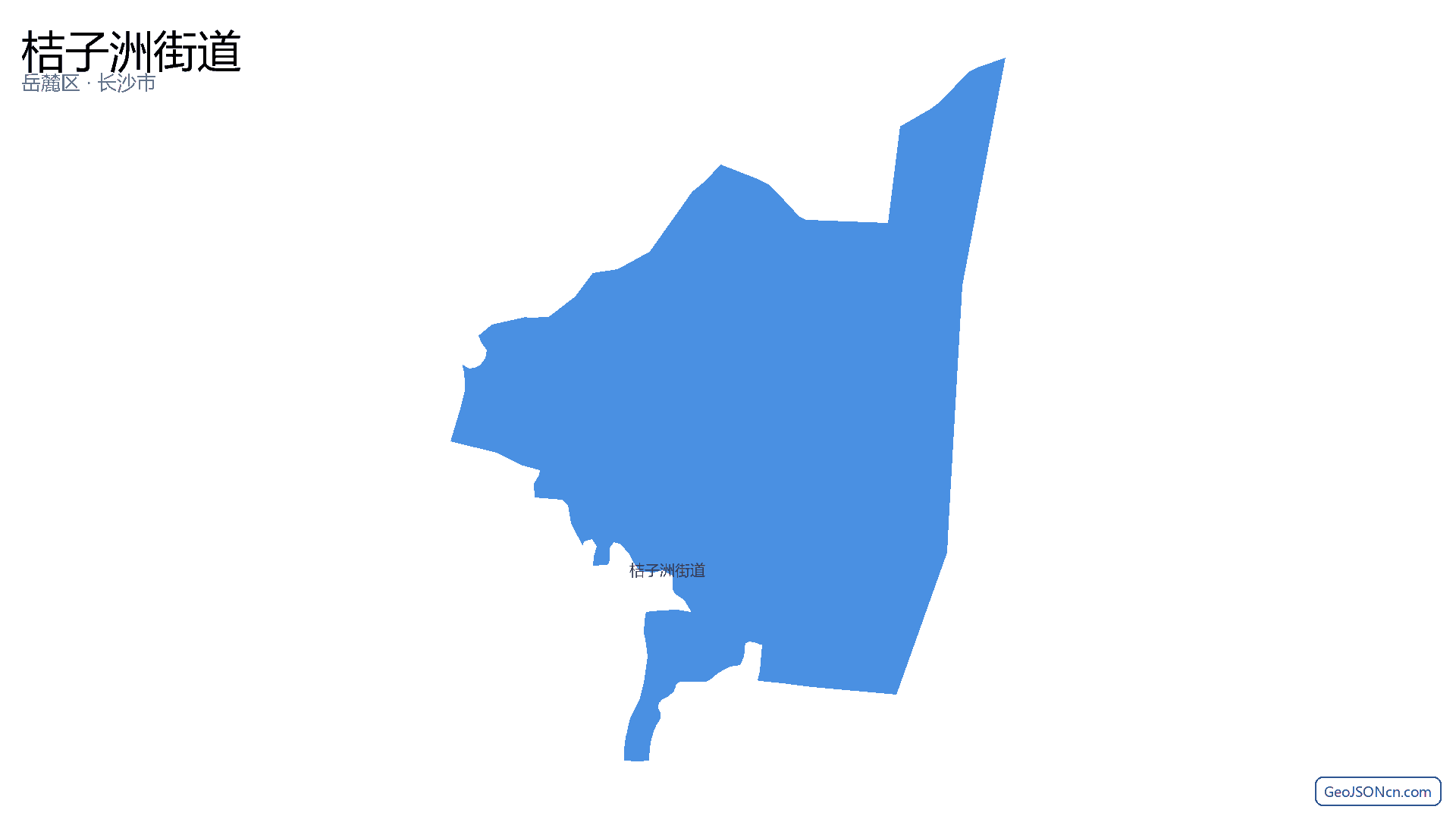 桔子洲街道行政区划边界地图（岳麓区·长沙市）,提供GeoJSON、SHP矢量边界数据下载及高清地图大图(PNG/JPG) - GeoJSONcn.com