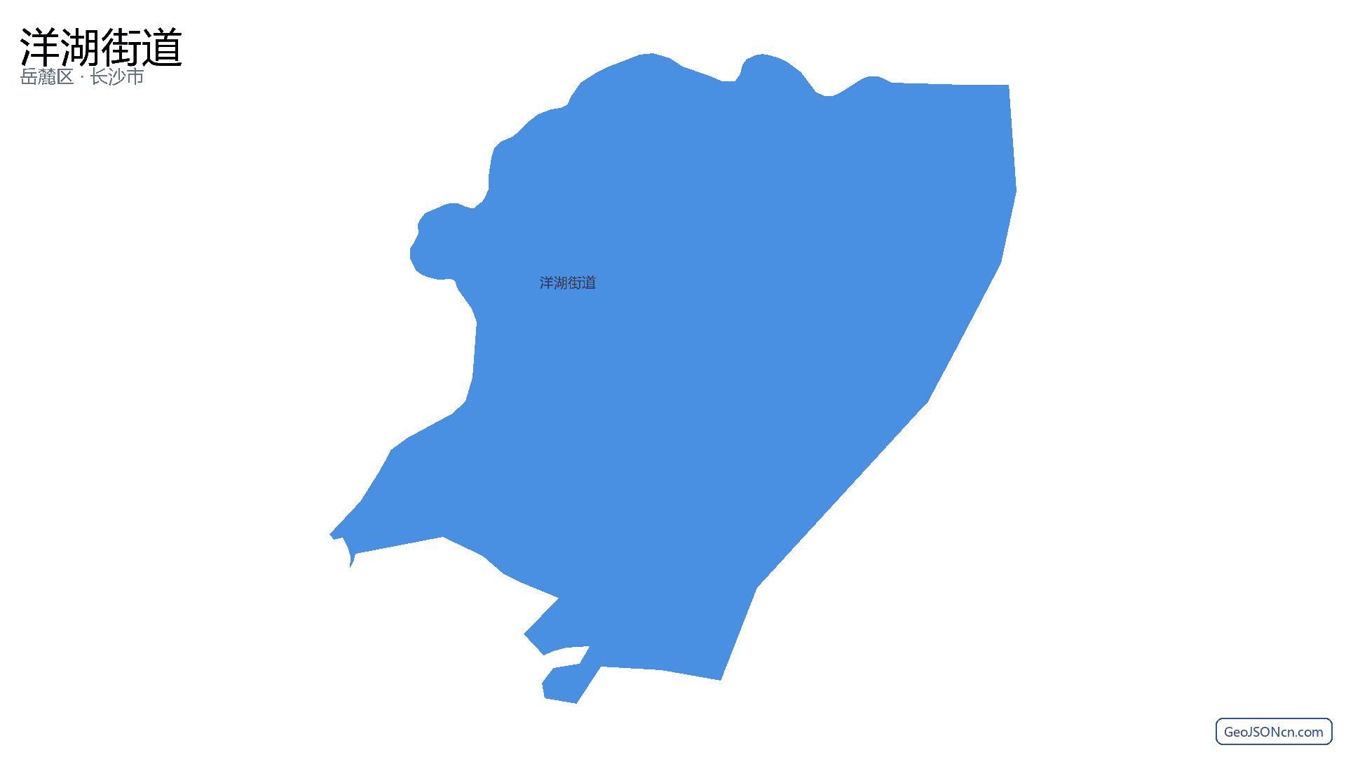 洋湖街道行政区划边界地图（岳麓区·长沙市）,提供GeoJSON、SHP矢量边界数据下载及高清地图大图(PNG/JPG) - GeoJSONcn.com