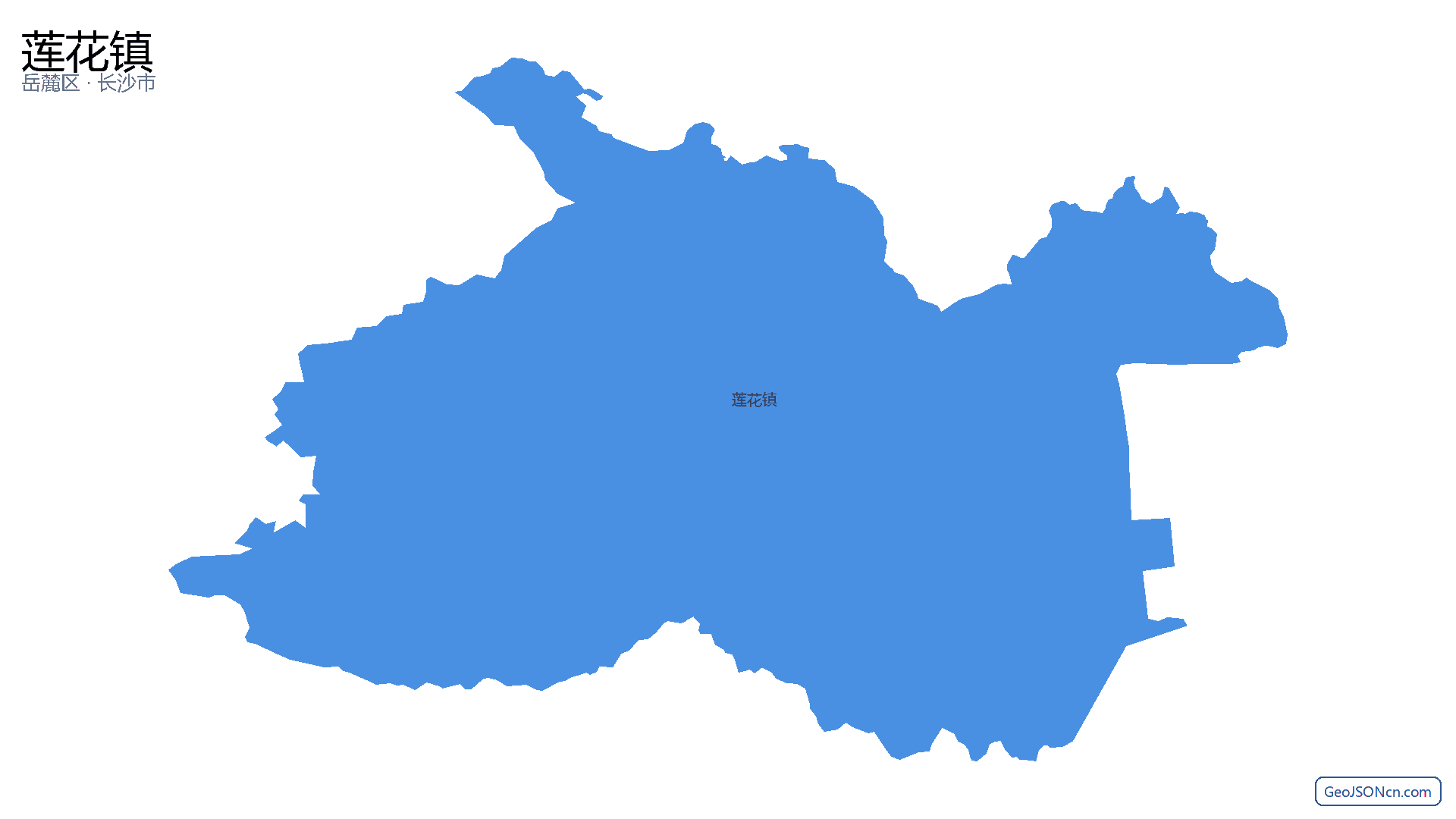 莲花镇行政区划边界地图（岳麓区·长沙市）,提供GeoJSON、SHP矢量边界数据下载及高清地图大图(PNG/JPG) - GeoJSONcn.com