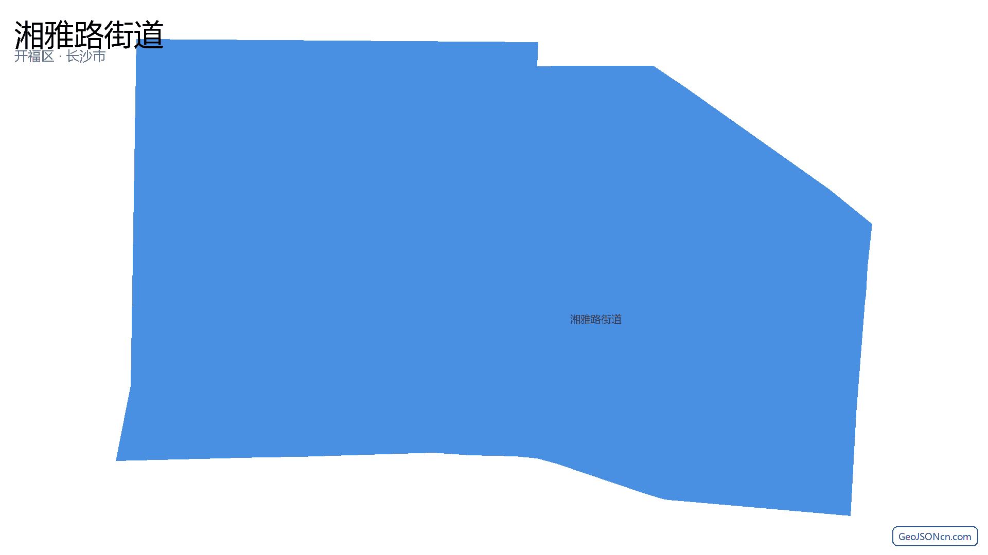 湘雅路街道行政区划边界地图（开福区·长沙市）,提供GeoJSON、SHP矢量边界数据下载及高清地图大图(PNG/JPG) - GeoJSONcn.com