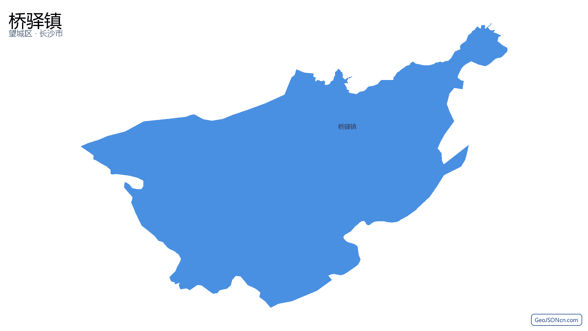 桥驿镇行政区划边界地图（望城区·长沙市）,提供GeoJSON、SHP矢量边界数据下载及高清地图大图(PNG/JPG) - GeoJSONcn.com