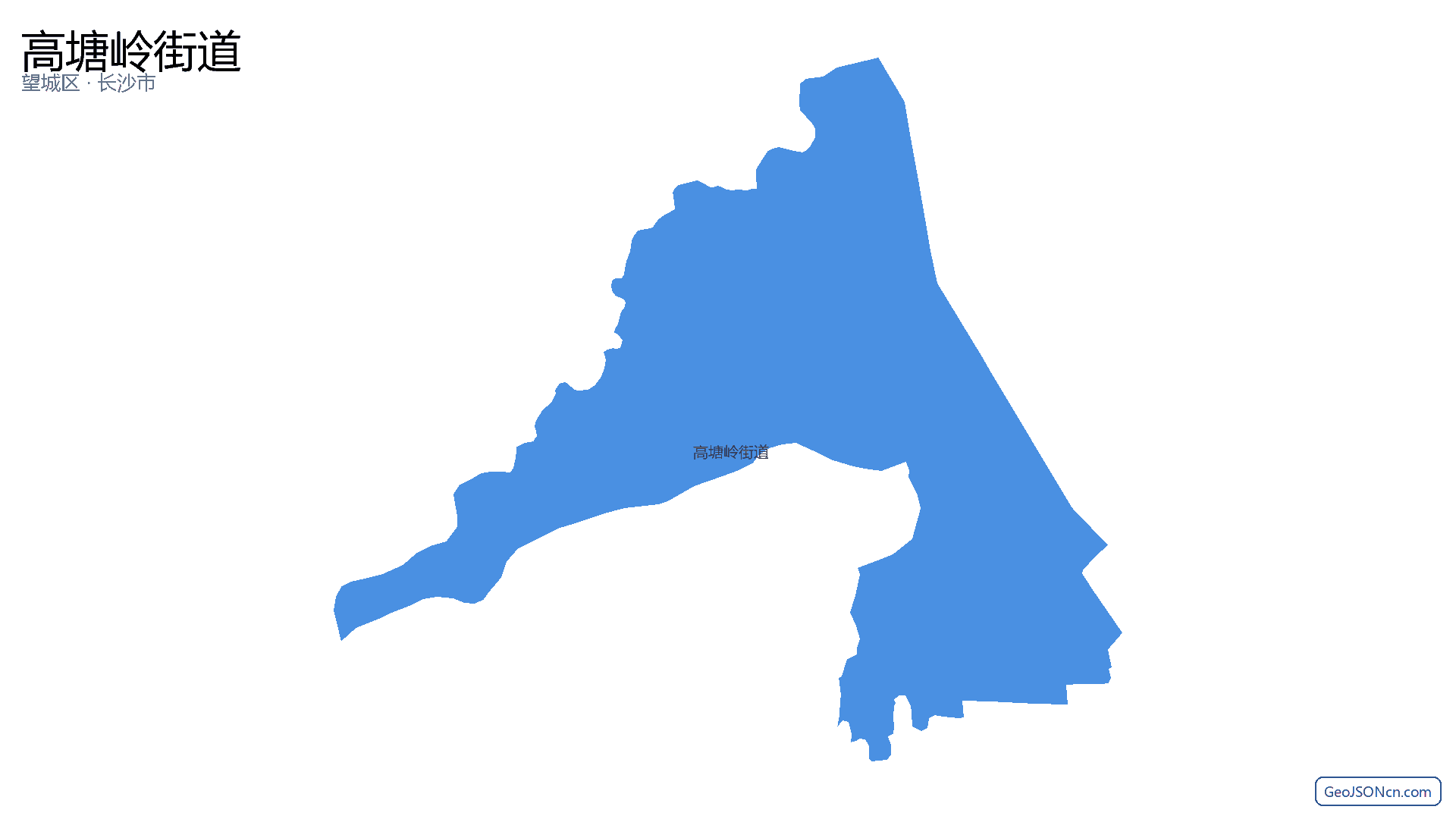 高塘岭街道行政区划边界地图(望城区·长沙市),提供GeoJSON、SHP矢量边界数据下载及高清地图大图(PNG/JPG) - GeoJSONcn.com