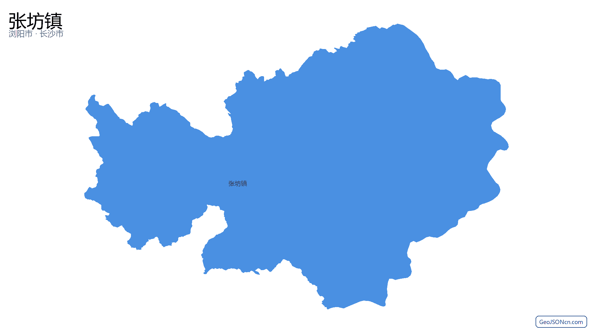 张坊镇行政区划边界地图(浏阳市·长沙市),提供GeoJSON、SHP矢量边界数据下载及高清地图大图(PNG/JPG) - GeoJSONcn.com
