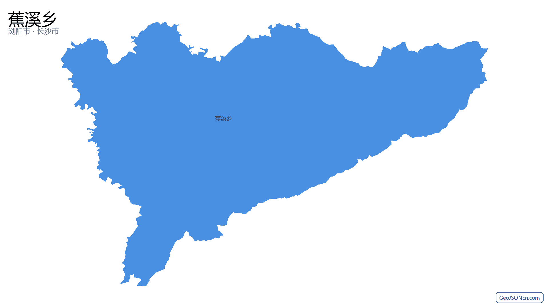 蕉溪乡行政区划边界地图（浏阳市·长沙市）,提供GeoJSON、SHP矢量边界数据下载及高清地图大图(PNG/JPG) - GeoJSONcn.com