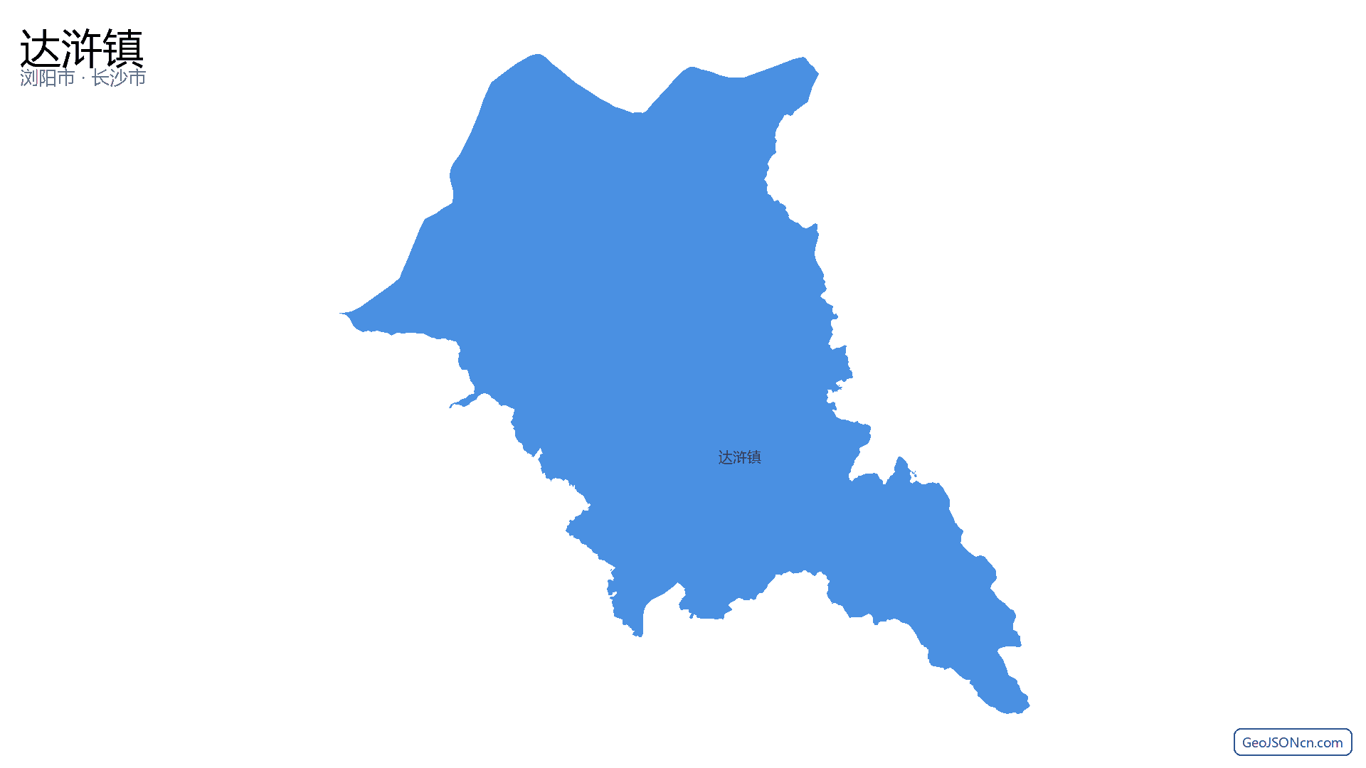 达浒镇行政区划边界地图（浏阳市·长沙市）,提供GeoJSON、SHP矢量边界数据下载及高清地图大图(PNG/JPG) - GeoJSONcn.com