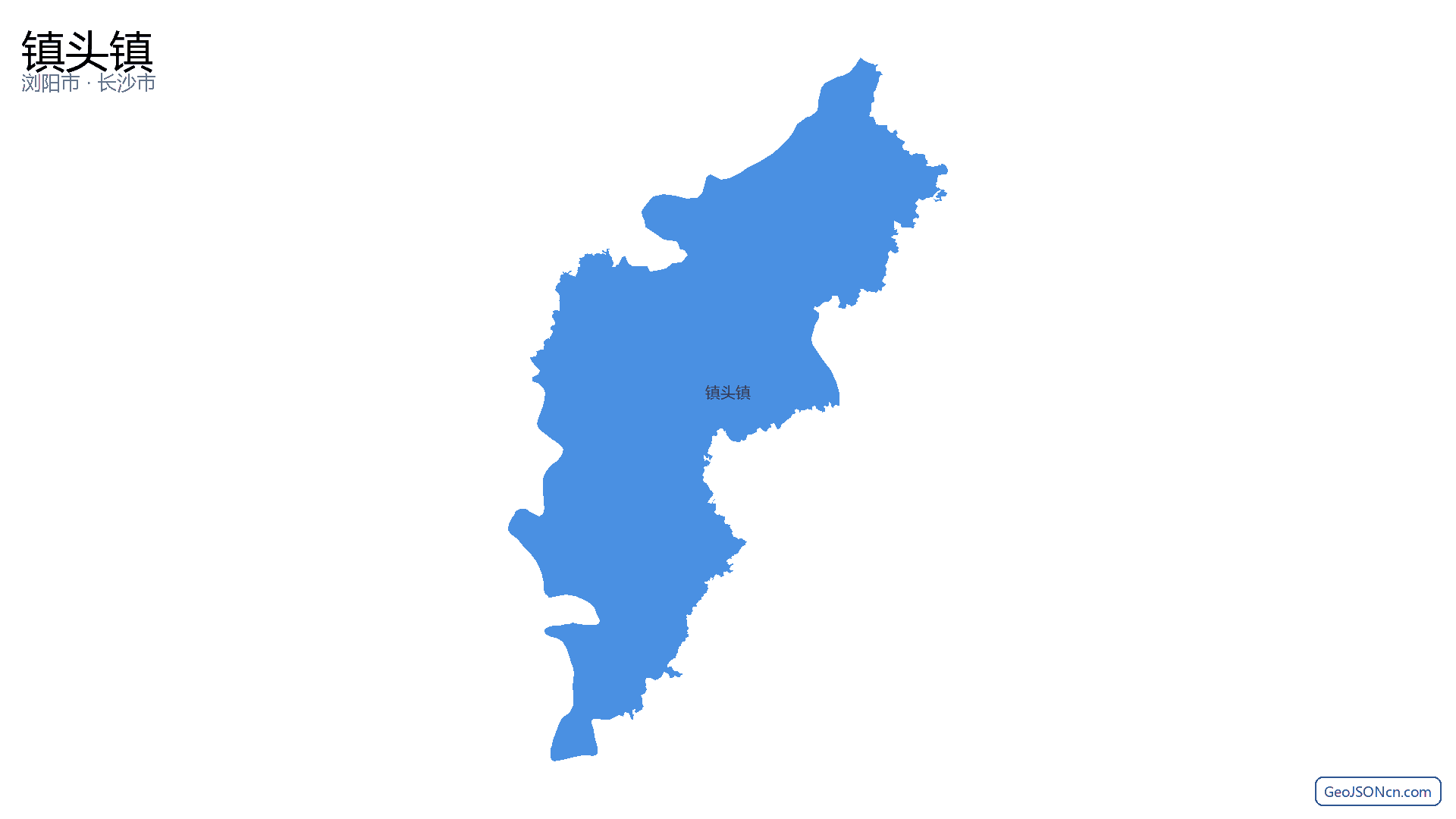 镇头镇行政区划边界地图(浏阳市·长沙市),提供GeoJSON、SHP矢量边界数据下载及高清地图大图(PNG/JPG) - GeoJSONcn.com
