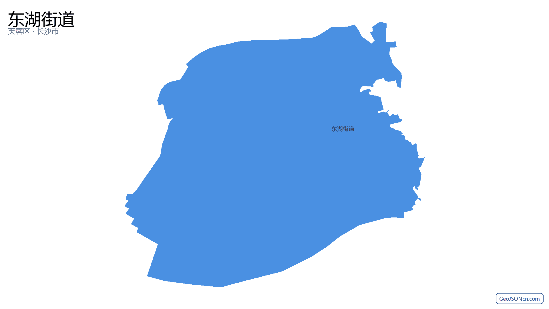 东湖街道行政区划边界地图（芙蓉区·长沙市）,提供GeoJSON、SHP矢量边界数据下载及高清地图大图(PNG/JPG) - GeoJSONcn.com
