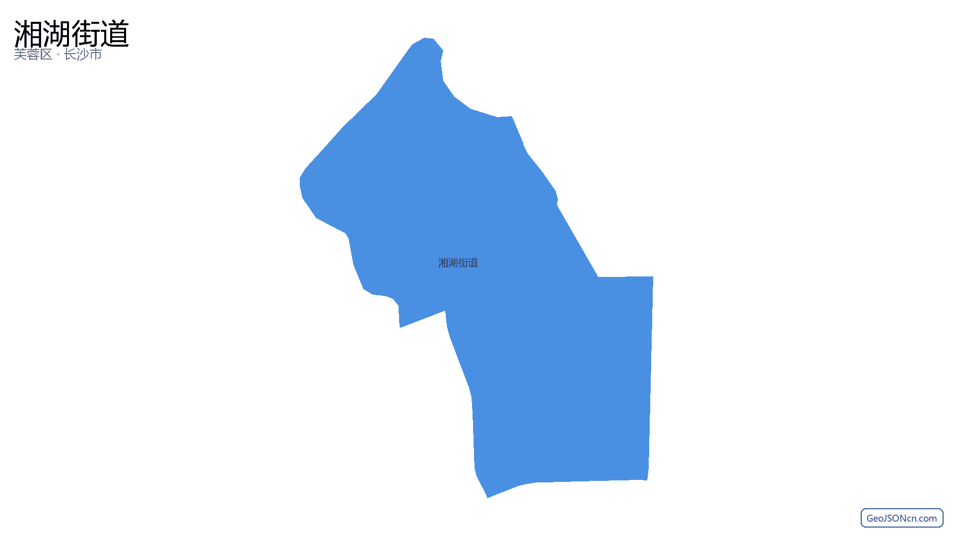 湘湖街道行政区划边界地图（芙蓉区·长沙市）,提供GeoJSON、SHP矢量边界数据下载及高清地图大图(PNG/JPG) - GeoJSONcn.com