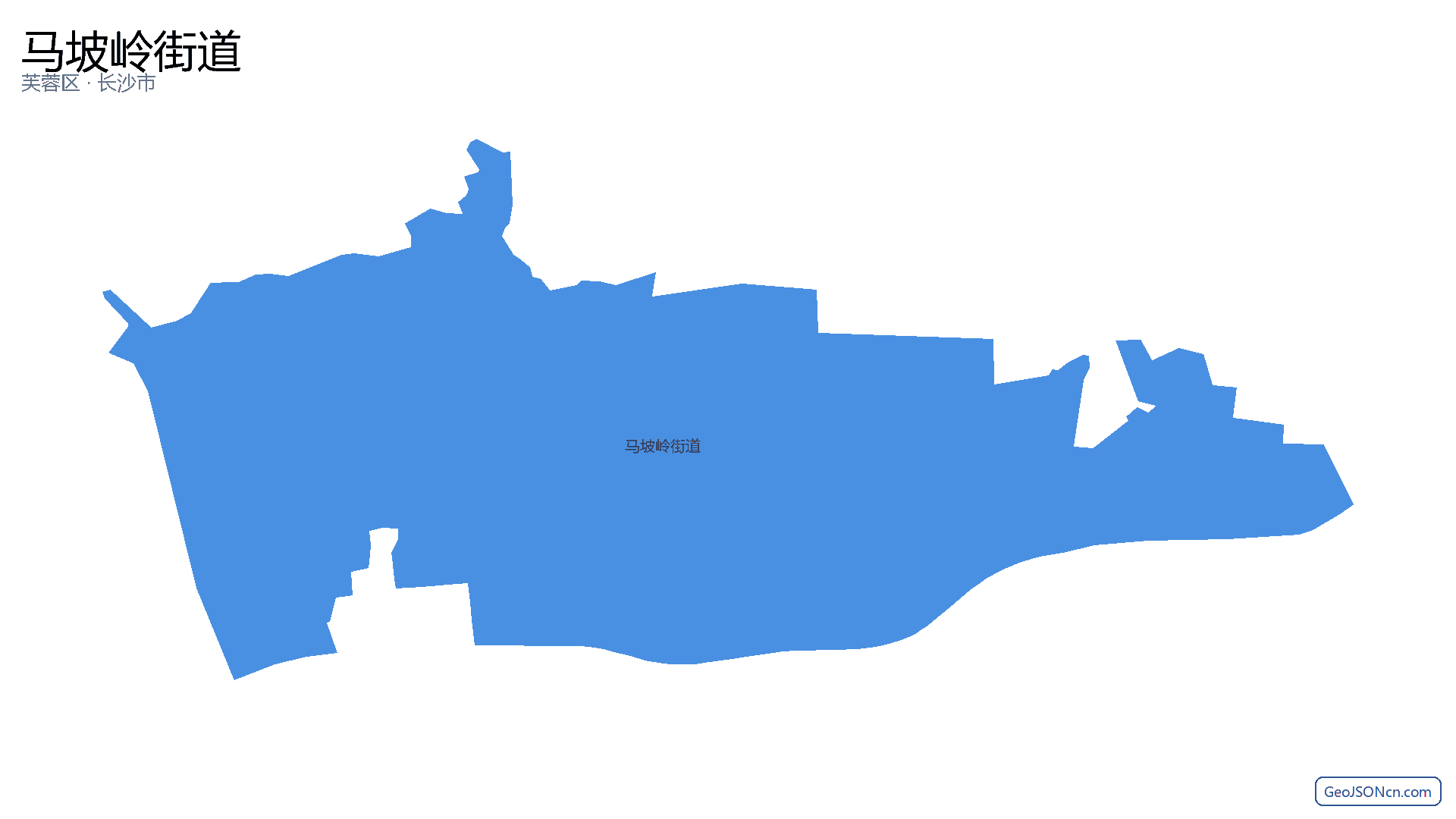 马坡岭街道行政区划边界地图(芙蓉区·长沙市),提供GeoJSON、SHP矢量边界数据下载及高清地图大图(PNG/JPG) - GeoJSONcn.com
