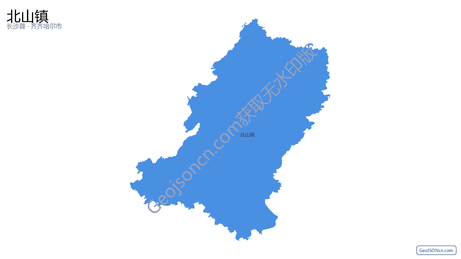 北山镇行政区划边界地图（长沙县·长沙市）,提供GeoJSON、SHP矢量边界数据下载及高清地图大图(PNG/JPG) - GeoJSONcn.com