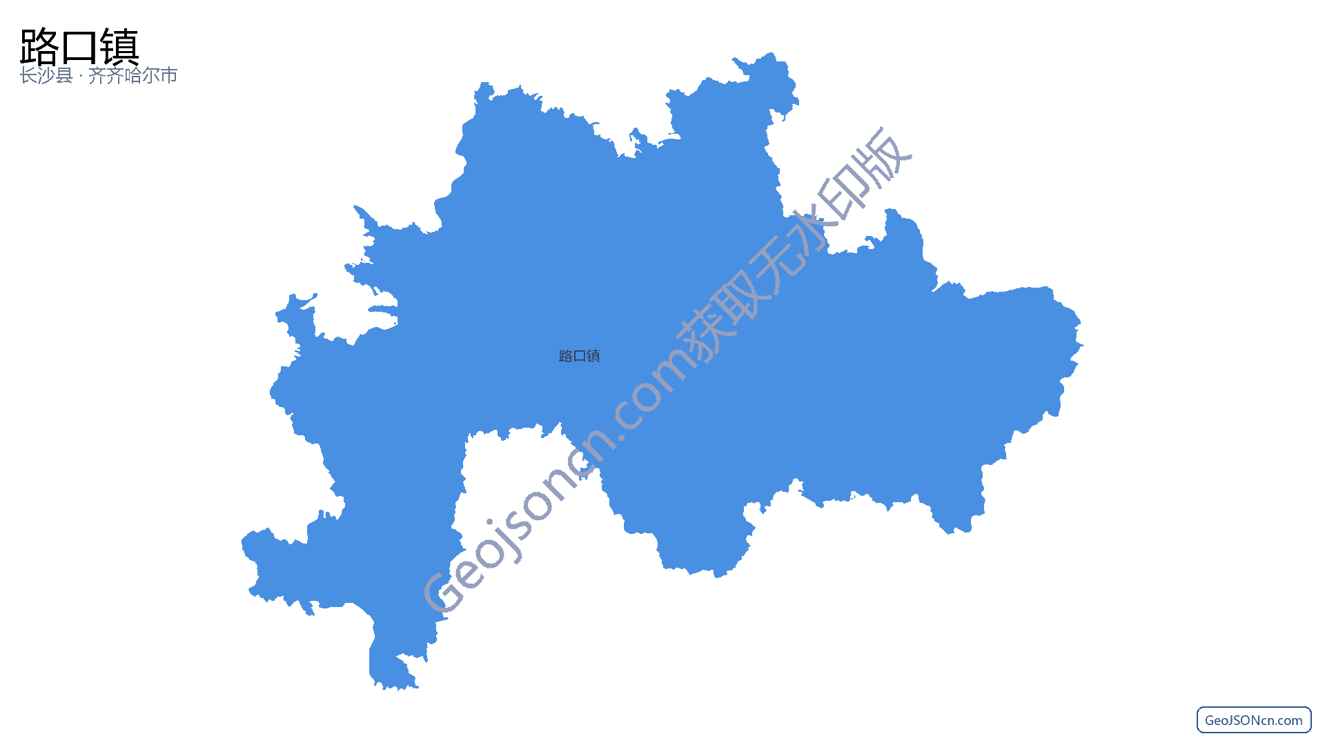 路口镇行政区划边界地图(长沙县·长沙市),提供GeoJSON、SHP矢量边界数据下载及高清地图大图(PNG/JPG) - GeoJSONcn.com