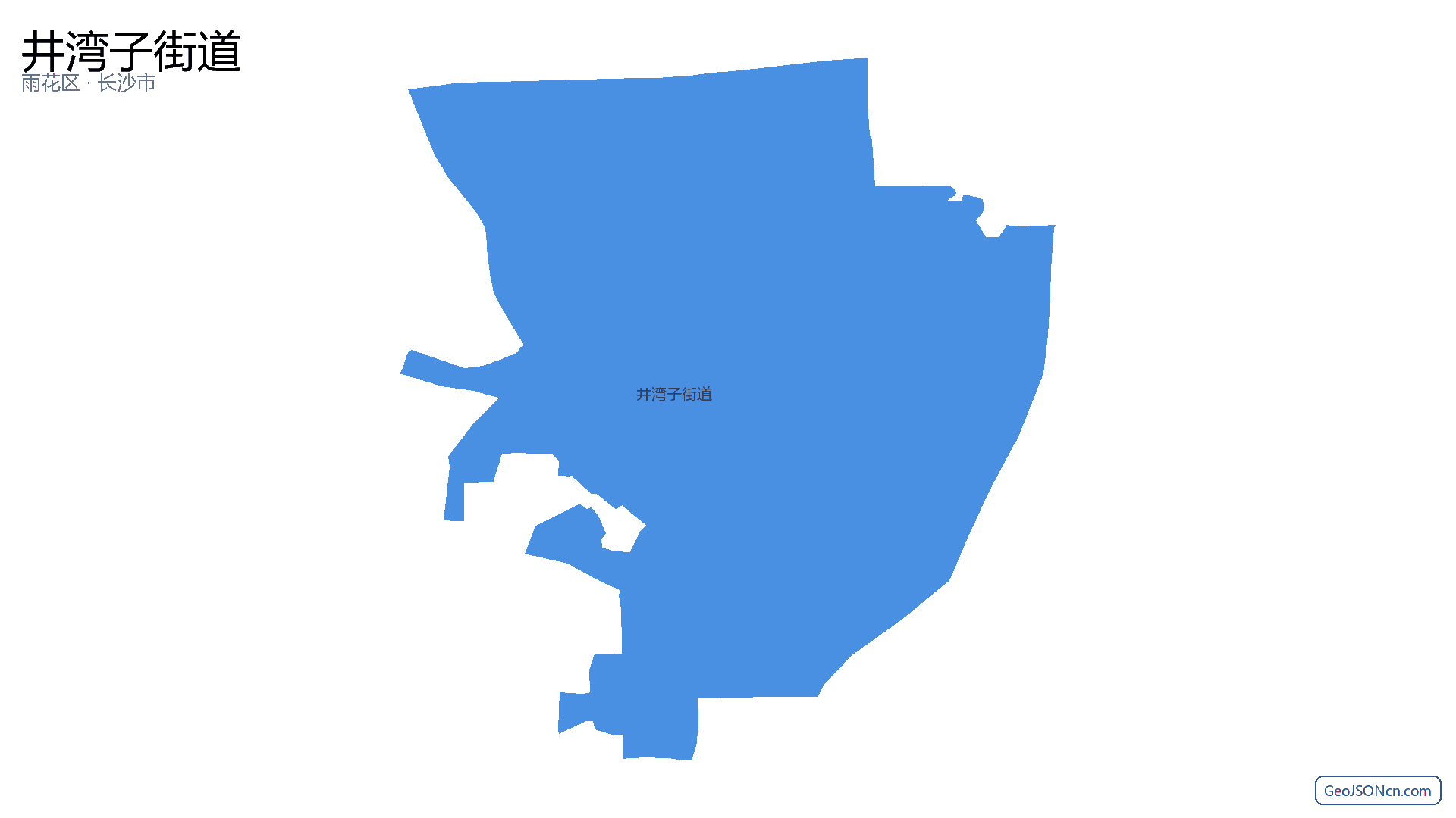 井湾子街道行政区划边界地图(雨花区·长沙市),提供GeoJSON、SHP矢量边界数据下载及高清地图大图(PNG/JPG) - GeoJSONcn.com