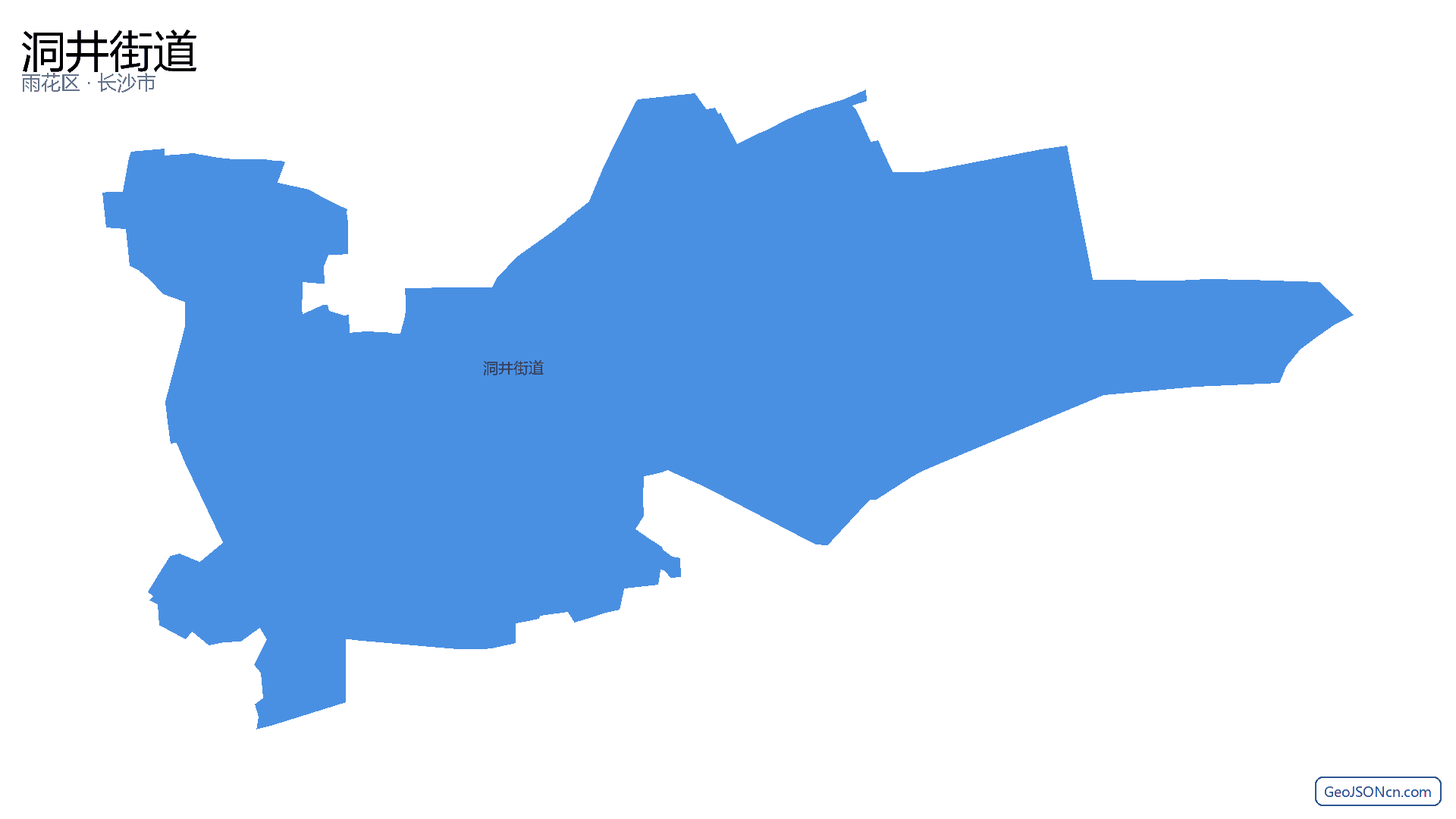 洞井街道行政区划边界地图(雨花区·长沙市),提供GeoJSON、SHP矢量边界数据下载及高清地图大图(PNG/JPG) - GeoJSONcn.com
