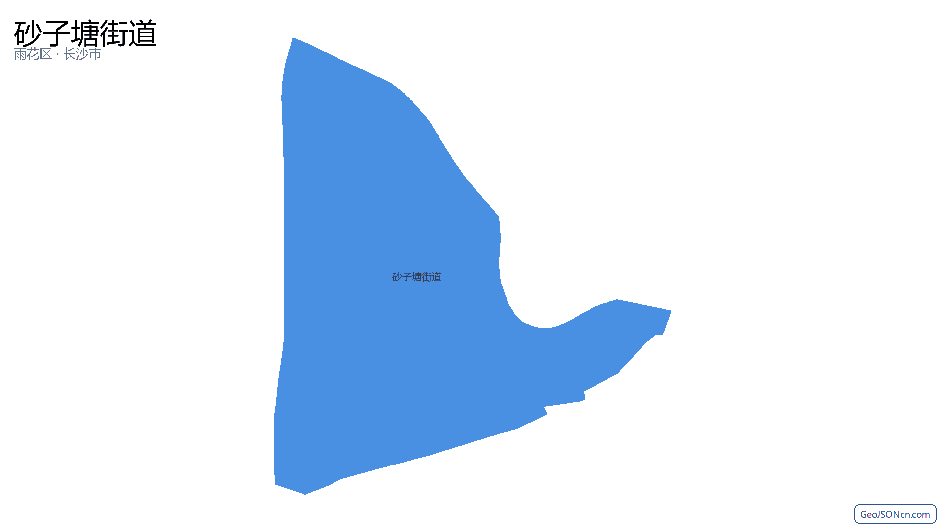 砂子塘街道行政区划边界地图（雨花区·长沙市）,提供GeoJSON、SHP矢量边界数据下载及高清地图大图(PNG/JPG) - GeoJSONcn.com