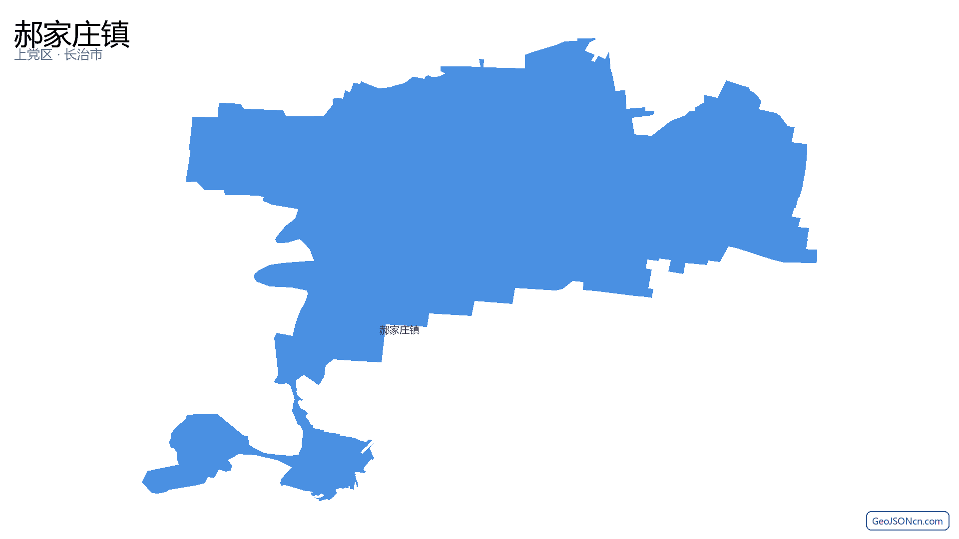 郝家庄镇行政区划边界地图（上党区·长治市）,提供GeoJSON、SHP矢量边界数据下载及高清地图大图(PNG/JPG) - GeoJSONcn.com