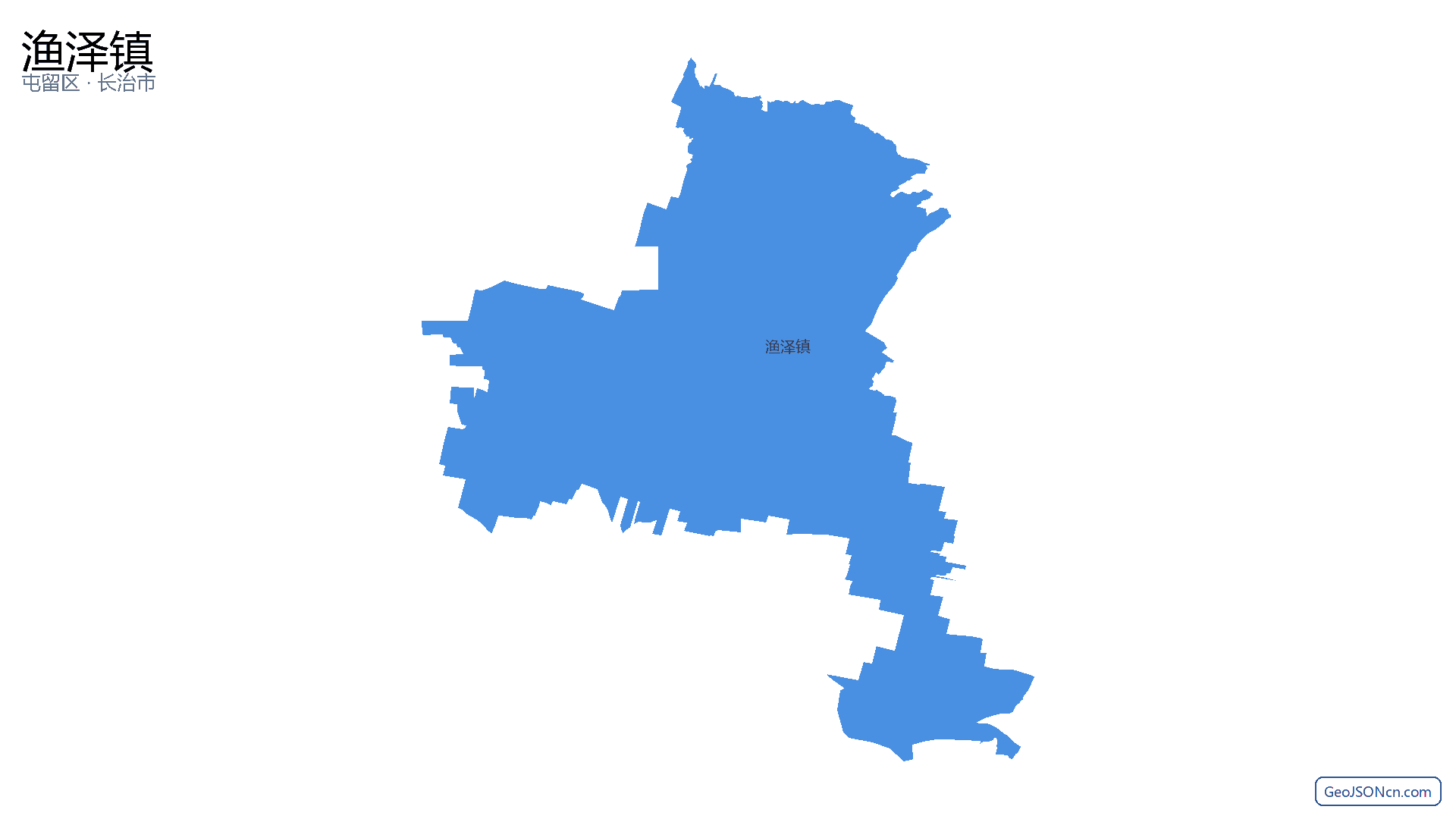 渔泽镇行政区划边界地图（屯留区·长治市）,提供GeoJSON、SHP矢量边界数据下载及高清地图大图(PNG/JPG) - GeoJSONcn.com