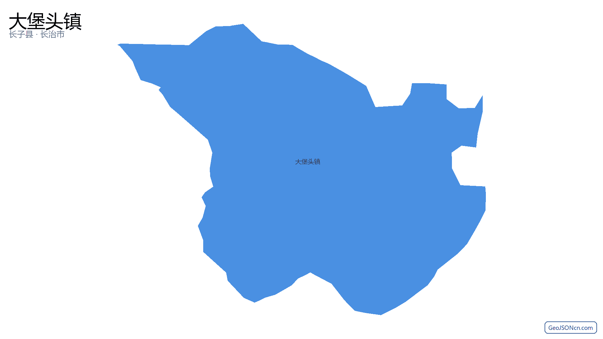 大堡头镇行政区划边界地图(长子县·长治市),提供GeoJSON、SHP矢量边界数据下载及高清地图大图(PNG/JPG) - GeoJSONcn.com