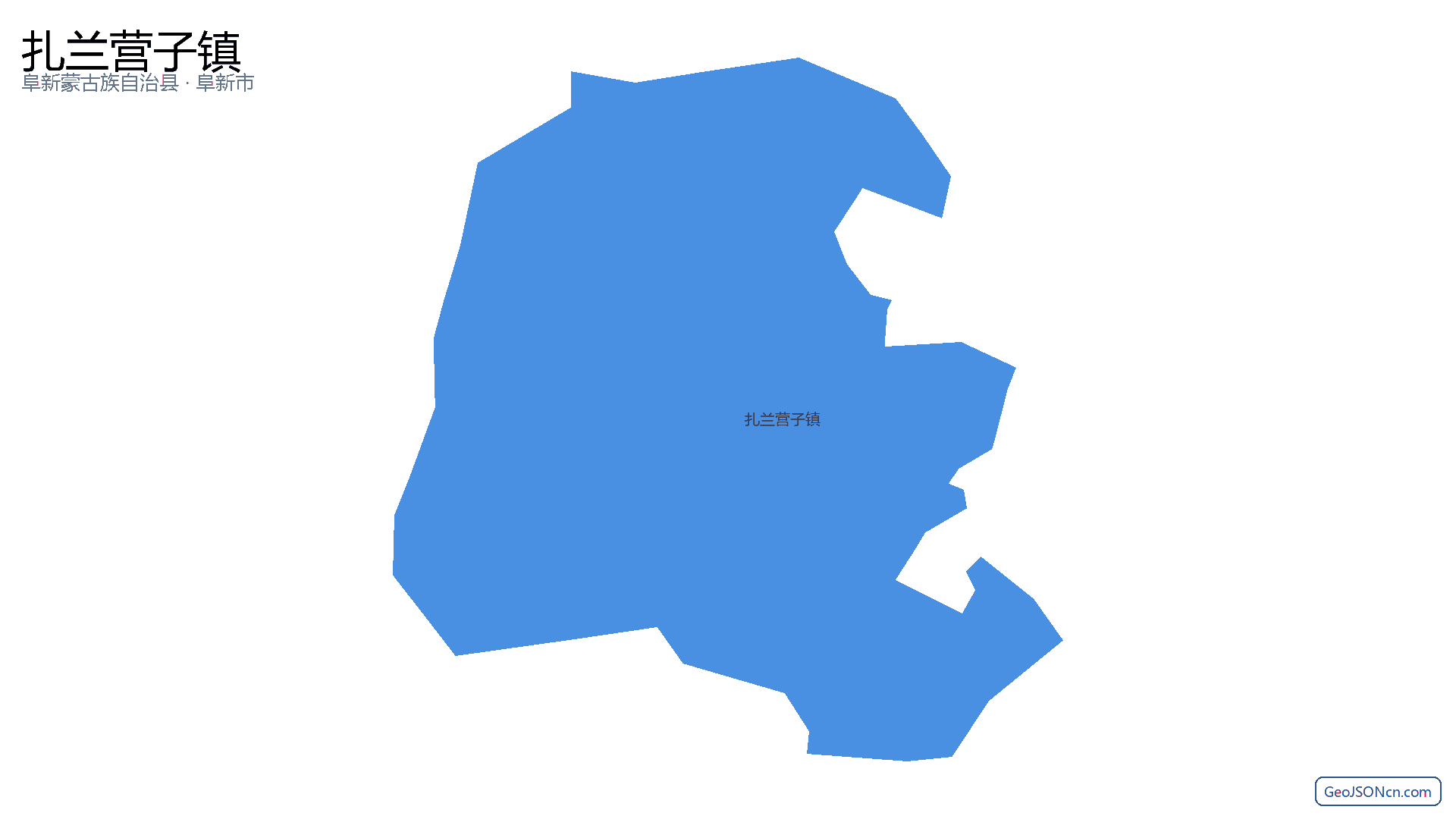 扎兰营子镇行政区划边界地图（阜新蒙古族自治县·阜新市）,提供GeoJSON、SHP矢量边界数据下载及高清地图大图(PNG/JPG) - GeoJSONcn.com