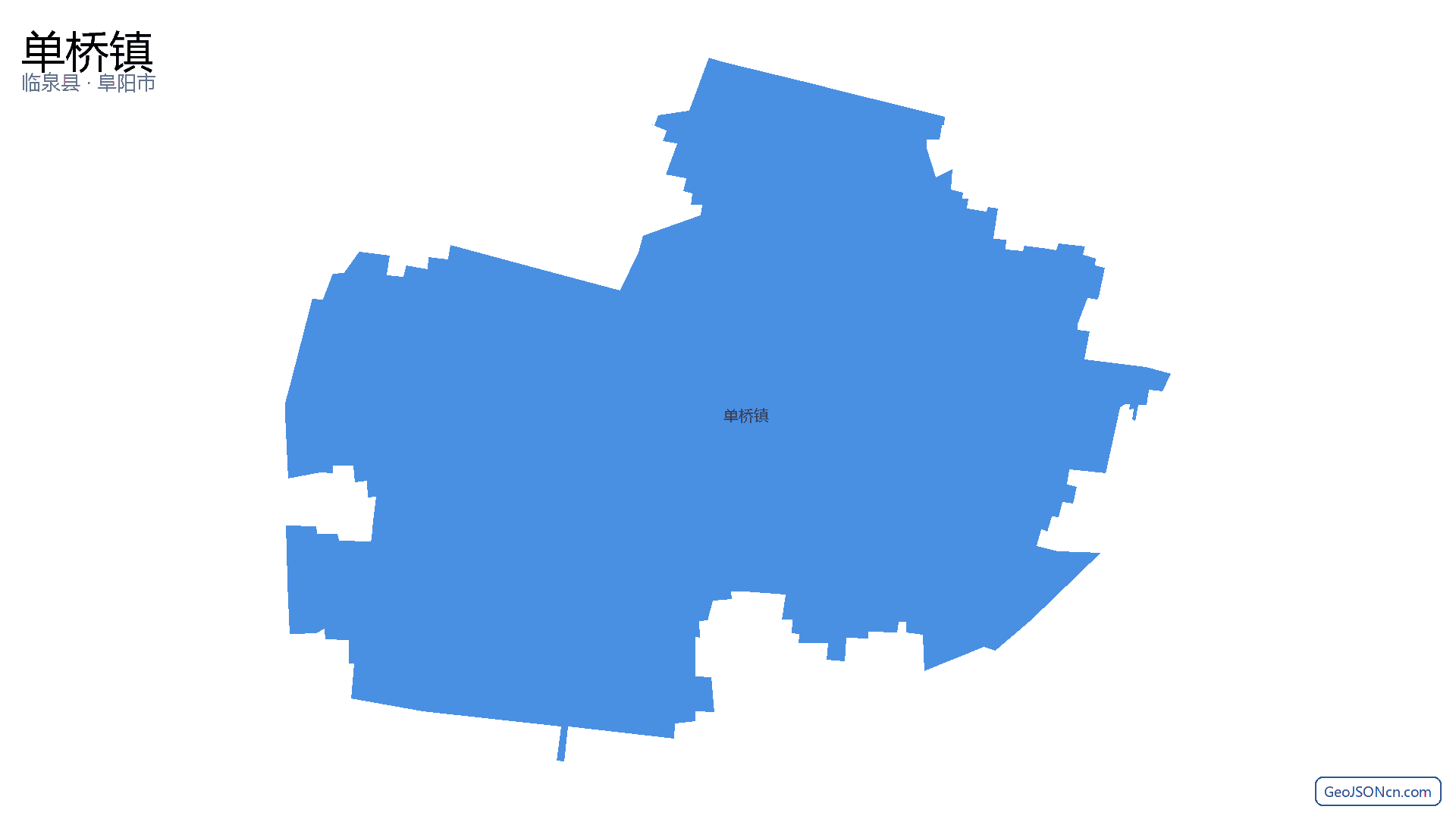 单桥镇行政区划边界地图（临泉县·阜阳市）,提供GeoJSON、SHP矢量边界数据下载及高清地图大图(PNG/JPG) - GeoJSONcn.com