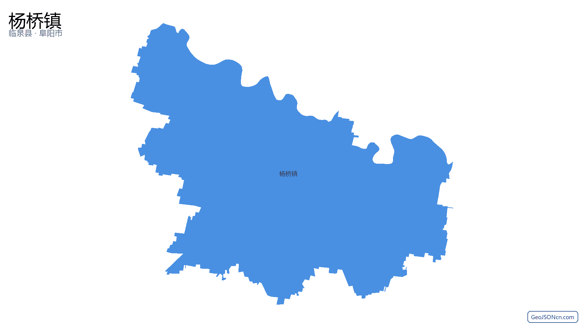 杨桥镇行政区划边界地图（临泉县·阜阳市）,提供GeoJSON、SHP矢量边界数据下载及高清地图大图(PNG/JPG) - GeoJSONcn.com