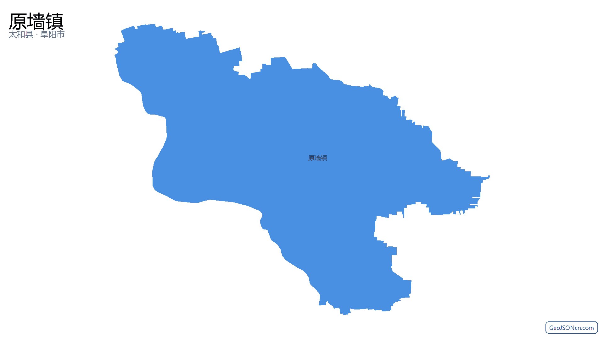 原墙镇行政区划边界地图(太和县·阜阳市),提供GeoJSON、SHP矢量边界数据下载及高清地图大图(PNG/JPG) - GeoJSONcn.com