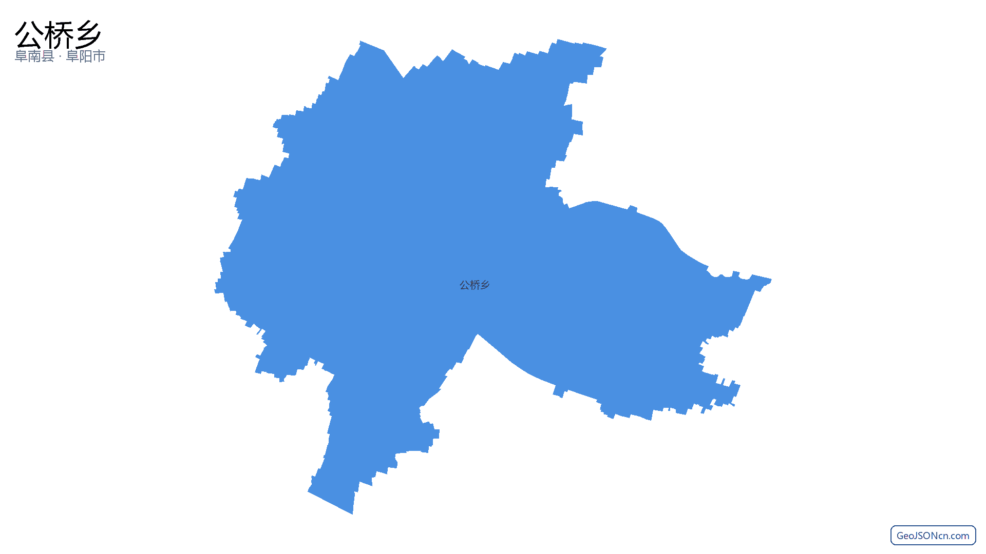 公桥乡行政区划边界地图(阜南县·阜阳市),提供GeoJSON、SHP矢量边界数据下载及高清地图大图(PNG/JPG) - GeoJSONcn.com