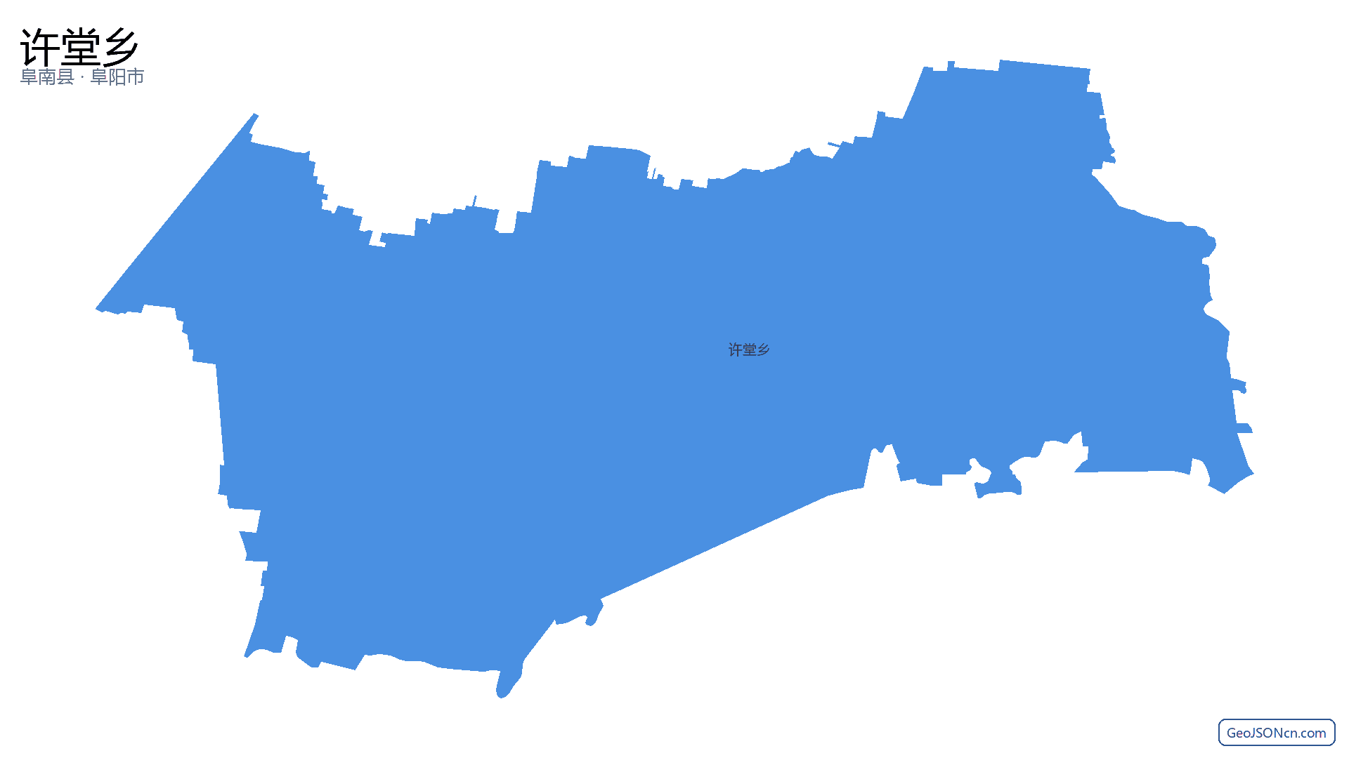 许堂乡行政区划边界地图（阜南县·阜阳市）,提供GeoJSON、SHP矢量边界数据下载及高清地图大图(PNG/JPG) - GeoJSONcn.com