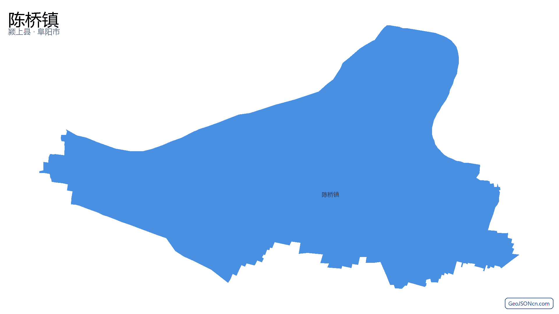 陈桥镇行政区划边界地图(颍上县·阜阳市),提供GeoJSON、SHP矢量边界数据下载及高清地图大图(PNG/JPG) - GeoJSONcn.com