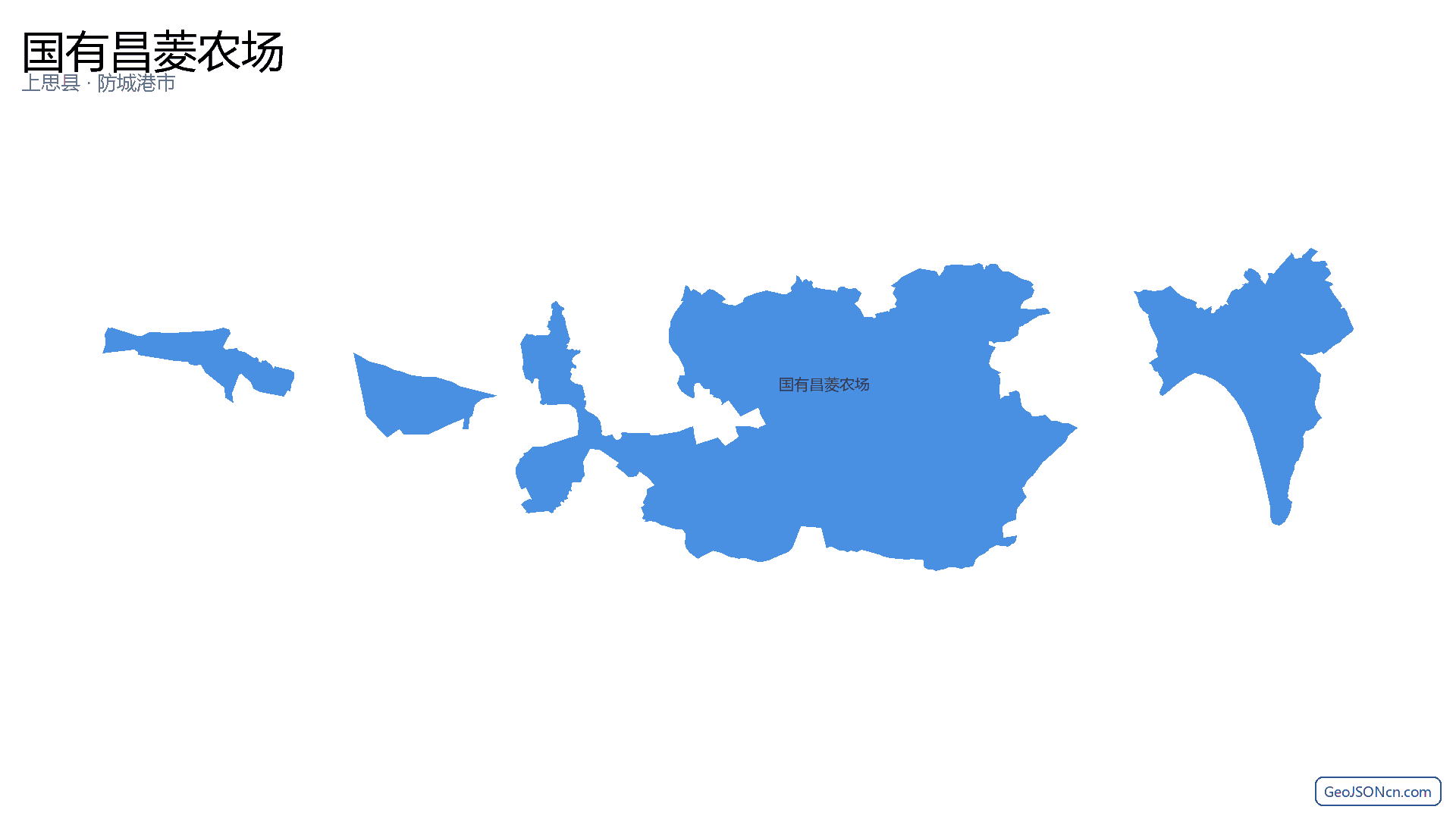 国有昌菱农场行政区划边界地图（上思县·防城港市）,提供GeoJSON、SHP矢量边界数据下载及高清地图大图(PNG/JPG) - GeoJSONcn.com