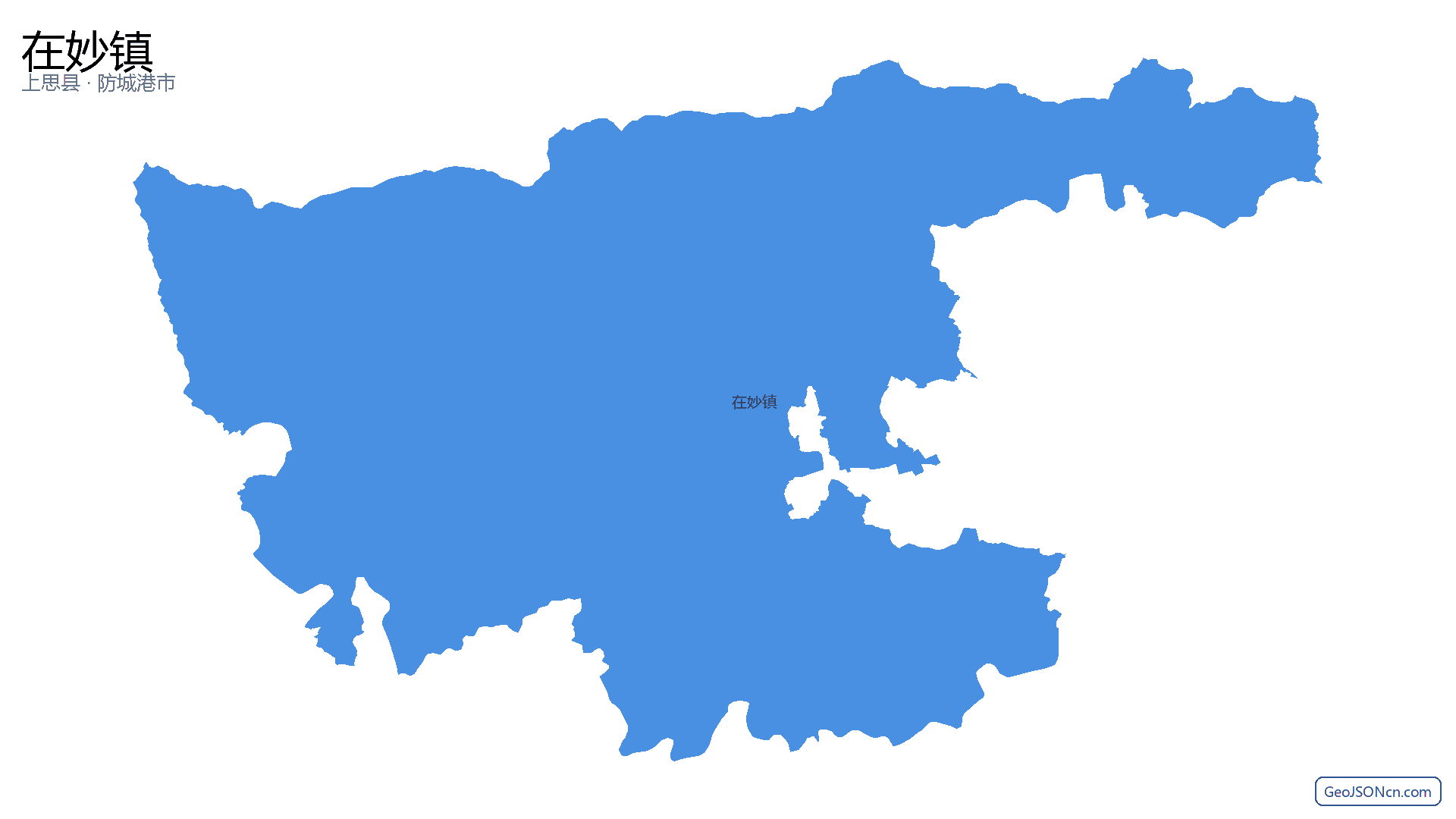 在妙镇行政区划边界地图(上思县·防城港市),提供GeoJSON、SHP矢量边界数据下载及高清地图大图(PNG/JPG) - GeoJSONcn.com