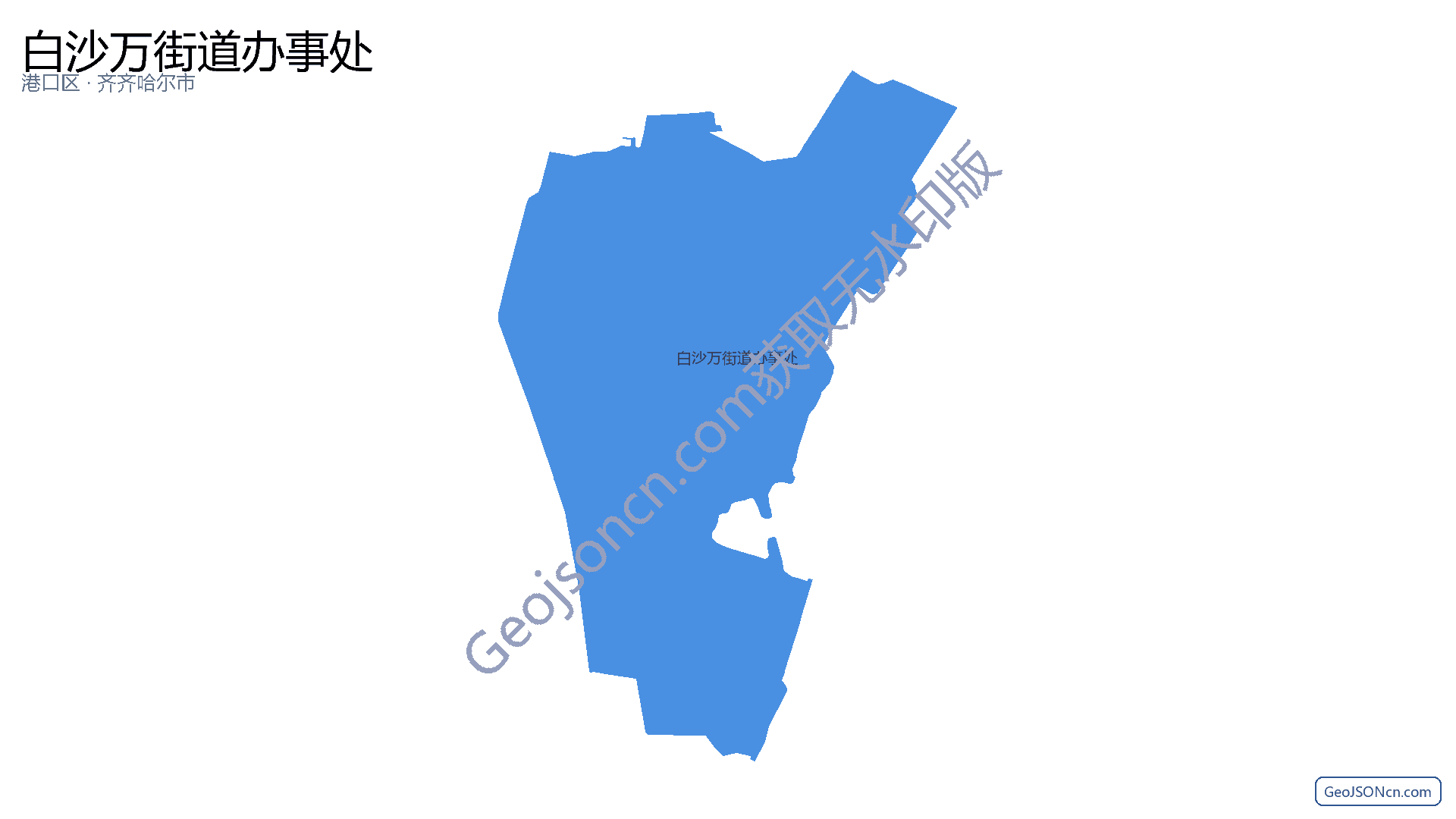白沙万街道办事处行政区划边界地图(港口区·防城港市),提供GeoJSON、SHP矢量边界数据下载及高清地图大图(PNG/JPG) - GeoJSONcn.com