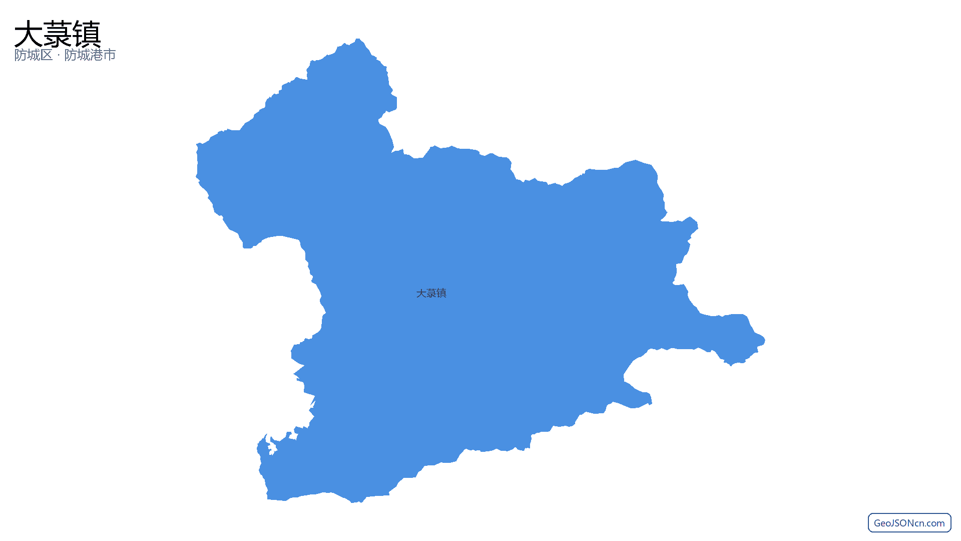 大菉镇行政区划边界地图（防城区·防城港市）,提供GeoJSON、SHP矢量边界数据下载及高清地图大图(PNG/JPG) - GeoJSONcn.com