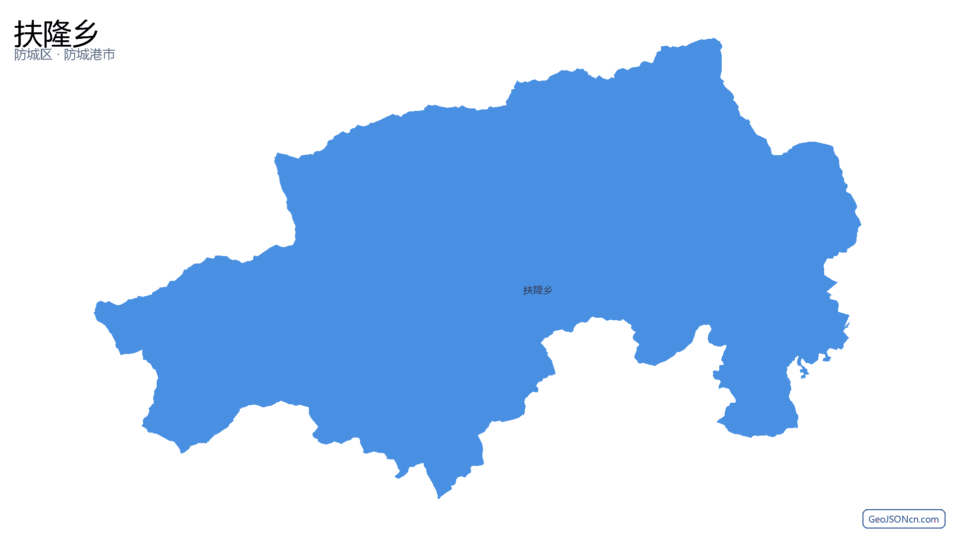 扶隆乡行政区划边界地图(防城区·防城港市),提供GeoJSON、SHP矢量边界数据下载及高清地图大图(PNG/JPG) - GeoJSONcn.com