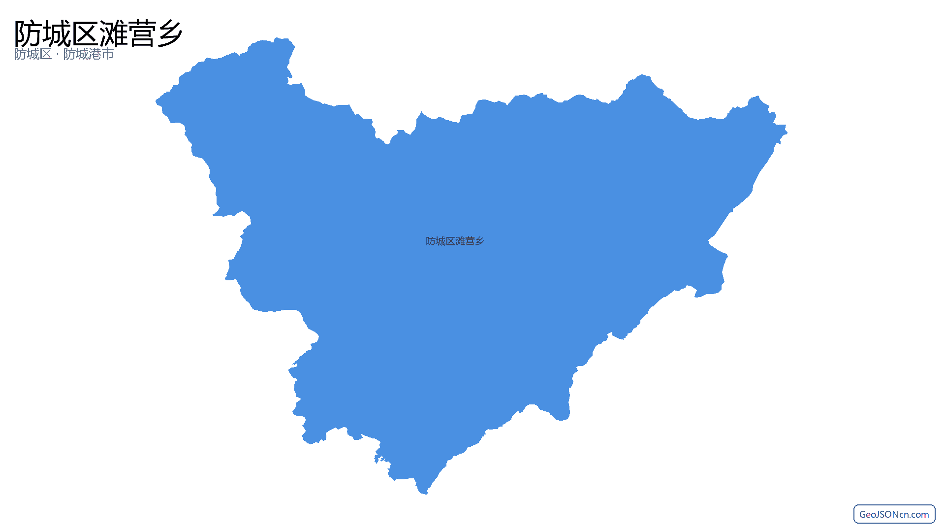 防城区滩营乡行政区划边界地图(防城区·防城港市),提供GeoJSON、SHP矢量边界数据下载及高清地图大图(PNG/JPG) - GeoJSONcn.com