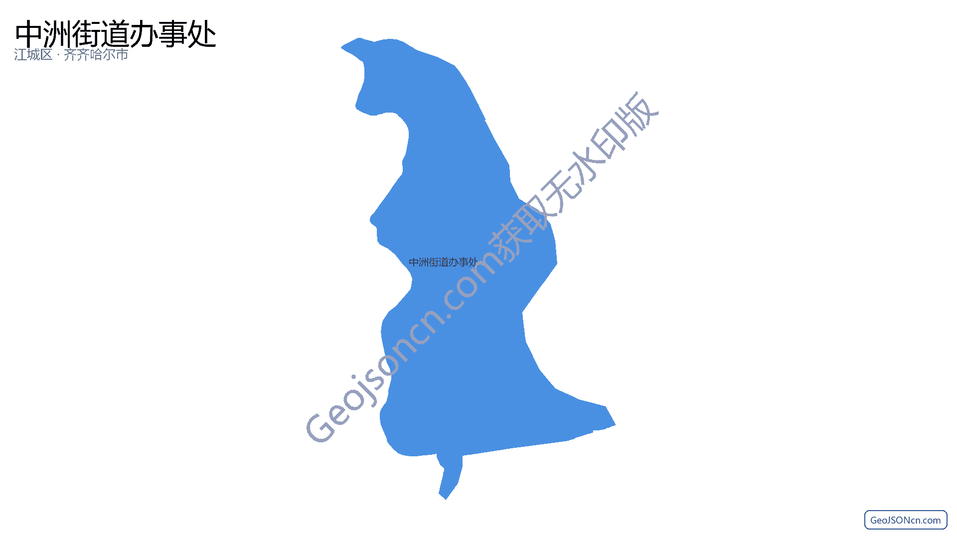 中洲街道办事处行政区划边界地图（江城区·阳江市）,提供GeoJSON、SHP矢量边界数据下载及高清地图大图(PNG/JPG) - GeoJSONcn.com