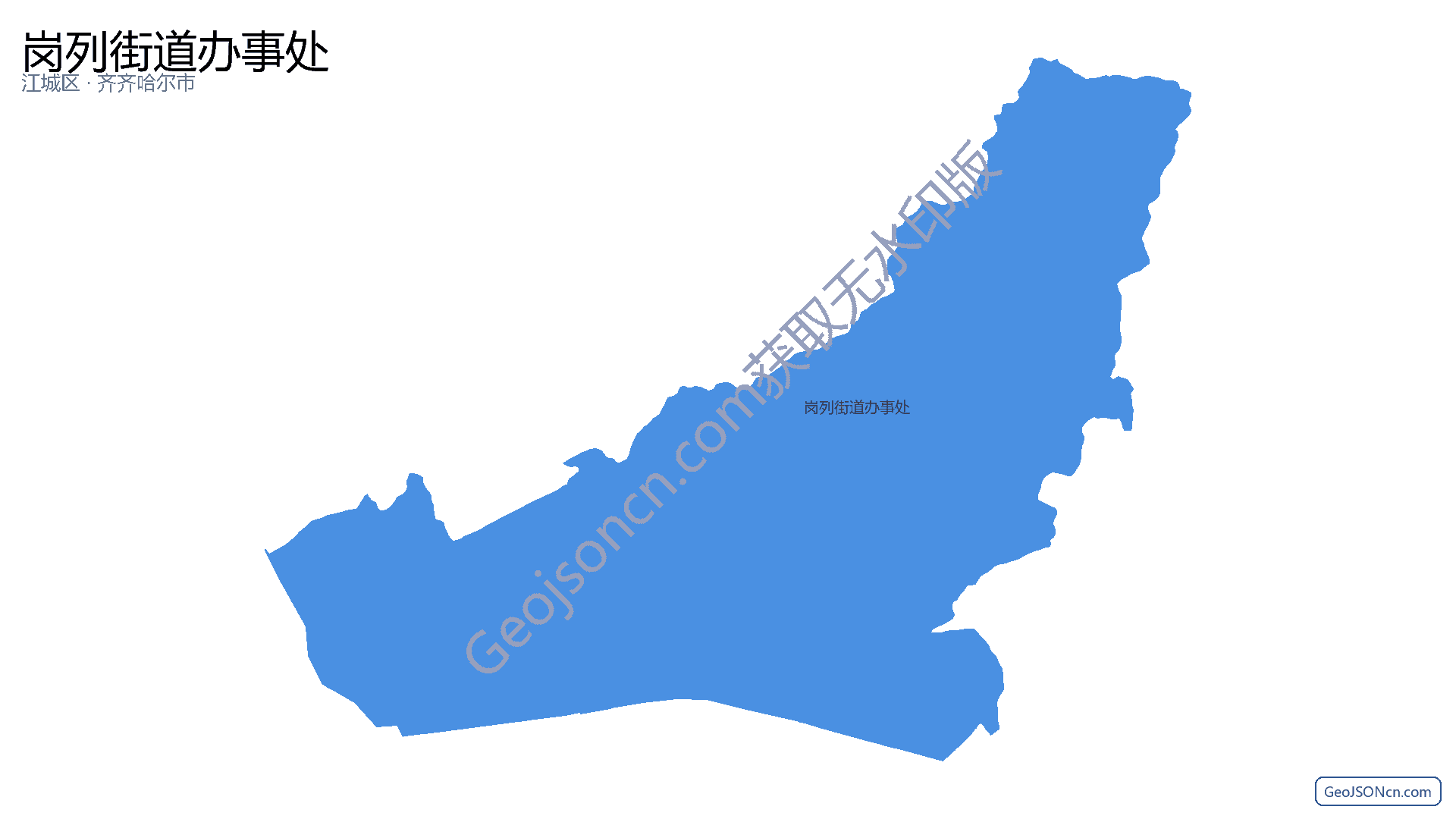 岗列街道办事处行政区划边界地图（江城区·阳江市）,提供GeoJSON、SHP矢量边界数据下载及高清地图大图(PNG/JPG) - GeoJSONcn.com