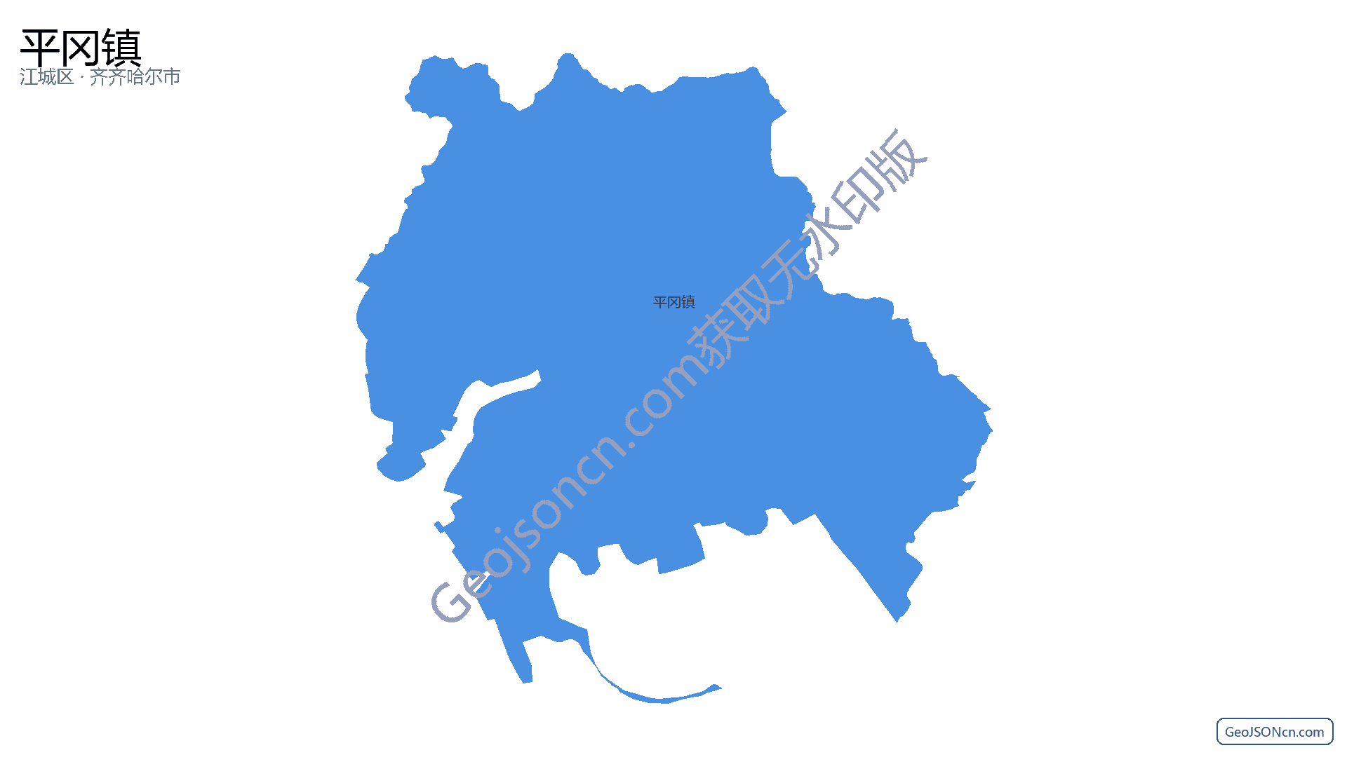 平冈镇行政区划边界地图（江城区·阳江市）,提供GeoJSON、SHP矢量边界数据下载及高清地图大图(PNG/JPG) - GeoJSONcn.com