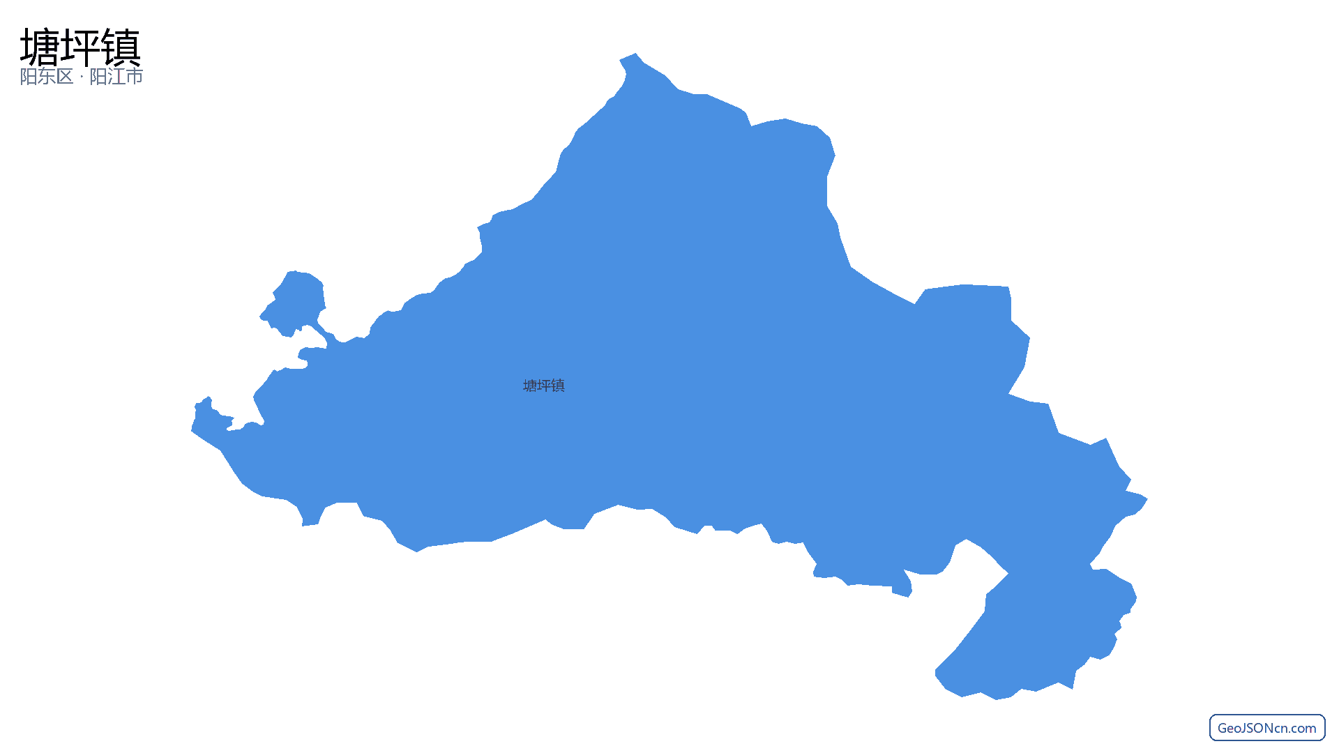 塘坪镇行政区划边界地图(阳东区·阳江市),提供GeoJSON、SHP矢量边界数据下载及高清地图大图(PNG/JPG) - GeoJSONcn.com