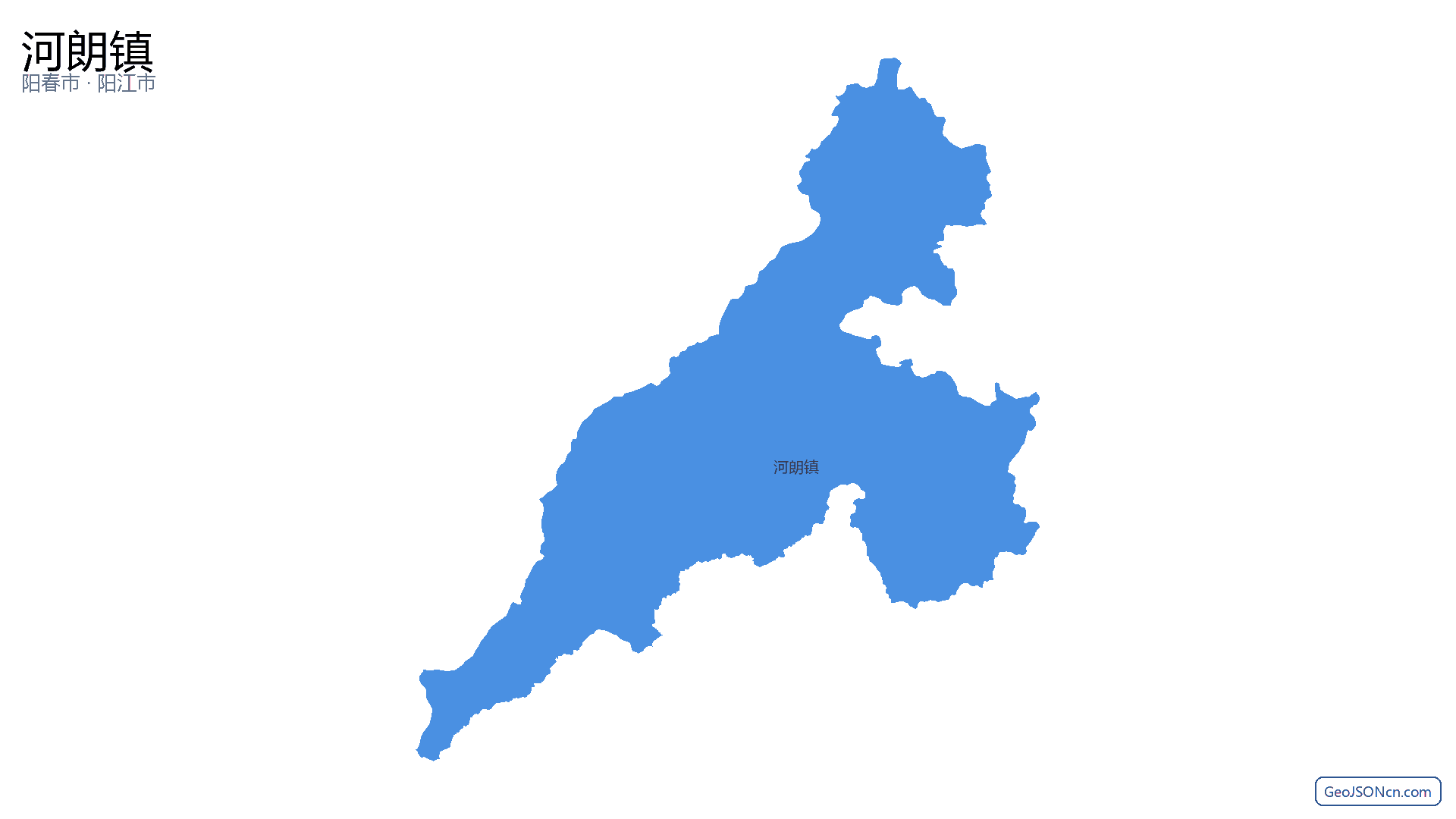 河朗镇行政区划边界地图（阳春市·阳江市）,提供GeoJSON、SHP矢量边界数据下载及高清地图大图(PNG/JPG) - GeoJSONcn.com