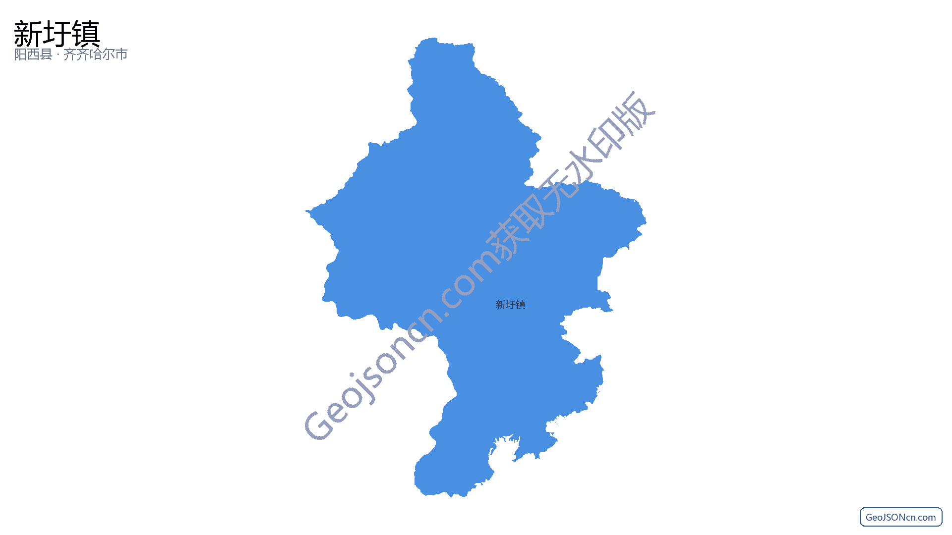 新圩镇行政区划边界地图（阳西县·阳江市）,提供GeoJSON、SHP矢量边界数据下载及高清地图大图(PNG/JPG) - GeoJSONcn.com