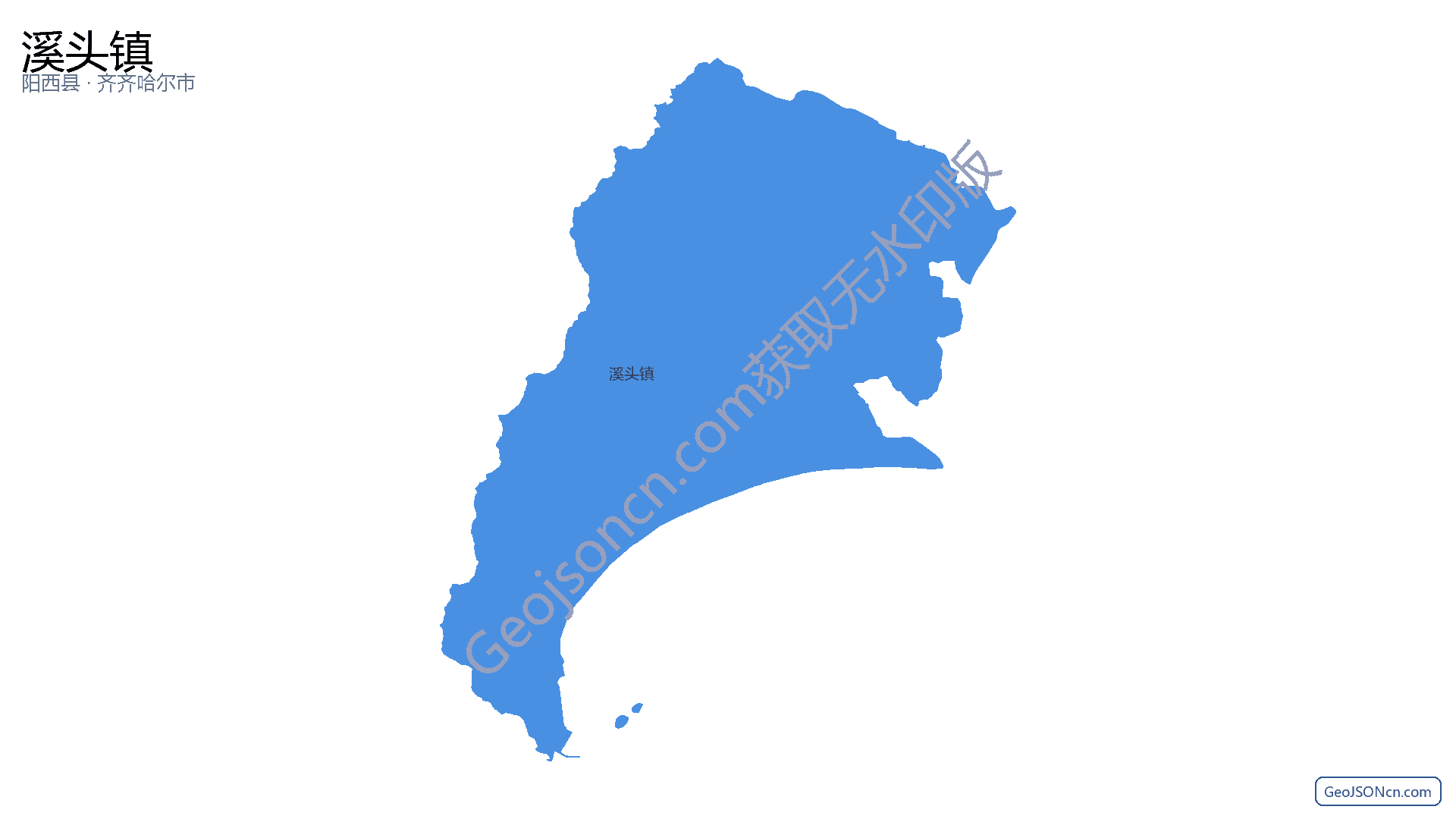 溪头镇行政区划边界地图（阳西县·阳江市）,提供GeoJSON、SHP矢量边界数据下载及高清地图大图(PNG/JPG) - GeoJSONcn.com