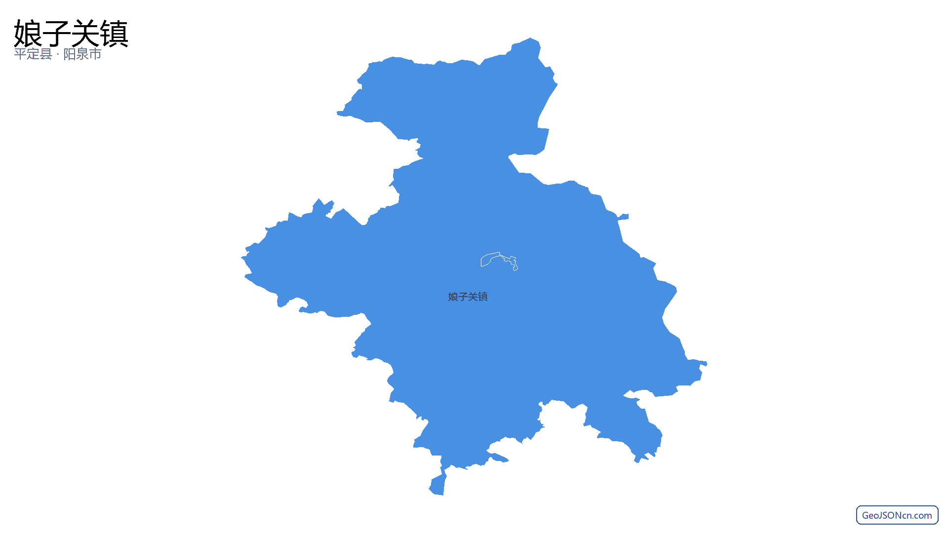 娘子关镇行政区划边界地图（平定县·阳泉市）,提供GeoJSON、SHP矢量边界数据下载及高清地图大图(PNG/JPG) - GeoJSONcn.com