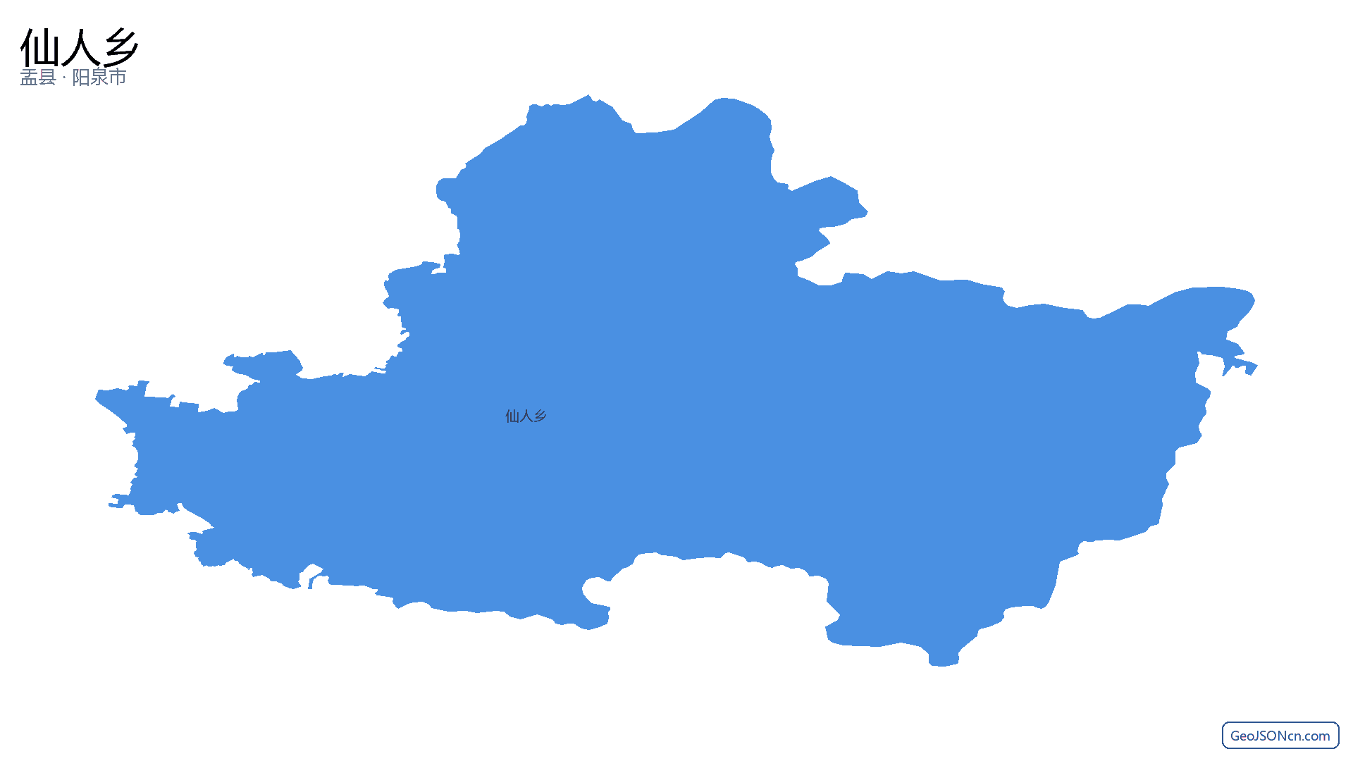 仙人乡行政区划边界地图(盂县·阳泉市),提供GeoJSON、SHP矢量边界数据下载及高清地图大图(PNG/JPG) - GeoJSONcn.com