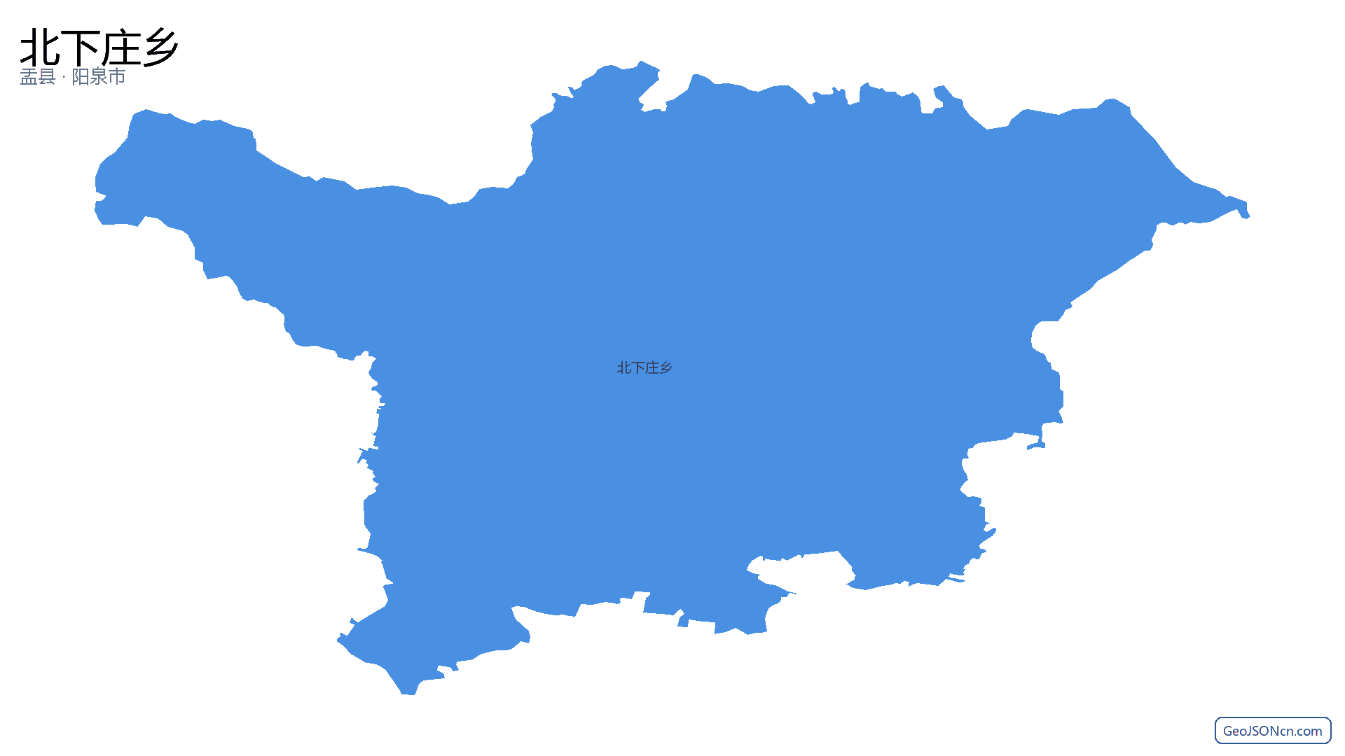 北下庄乡行政区划边界地图（盂县·阳泉市）,提供GeoJSON、SHP矢量边界数据下载及高清地图大图(PNG/JPG) - GeoJSONcn.com