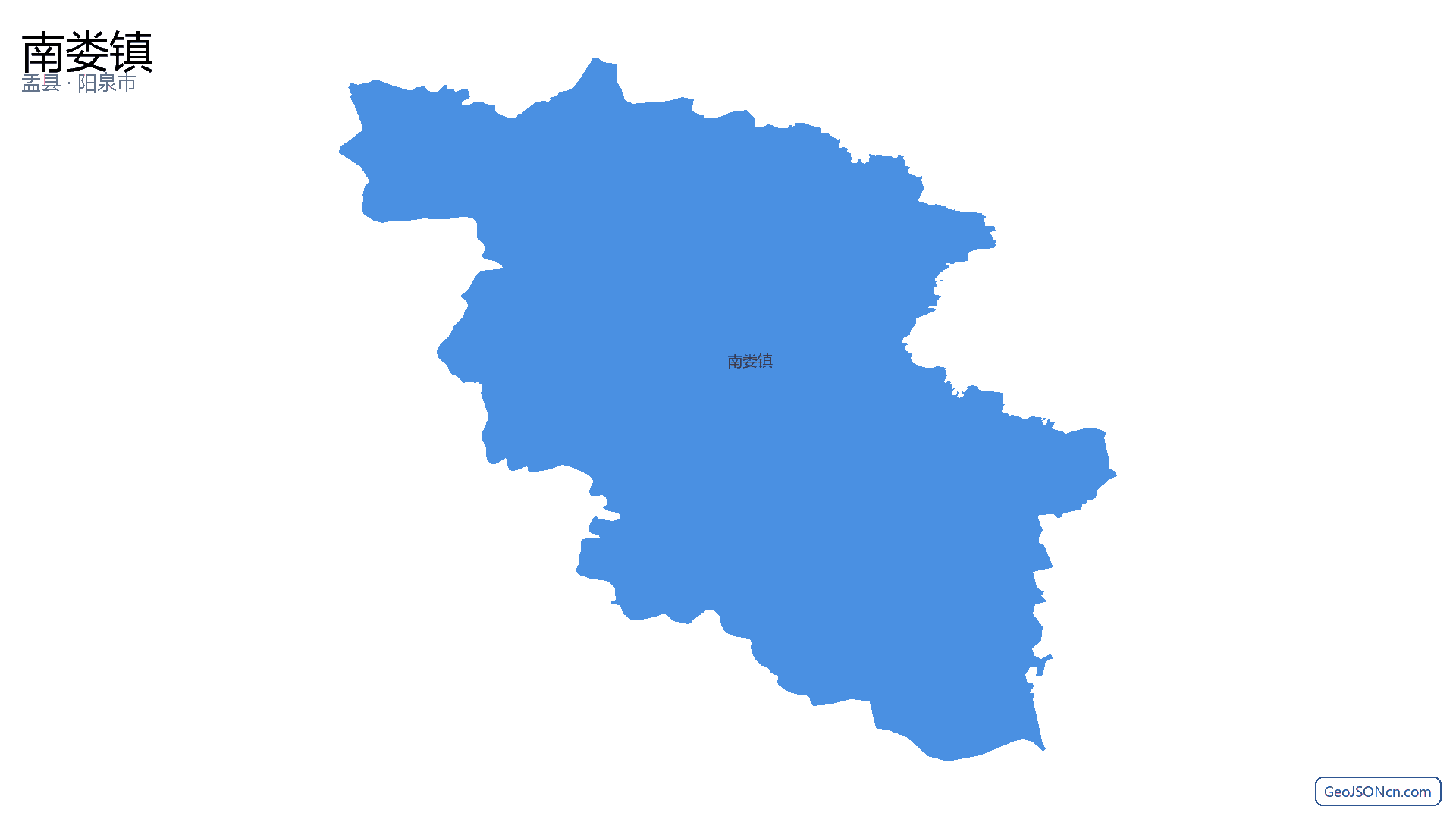 南娄镇行政区划边界地图(盂县·阳泉市),提供GeoJSON、SHP矢量边界数据下载及高清地图大图(PNG/JPG) - GeoJSONcn.com